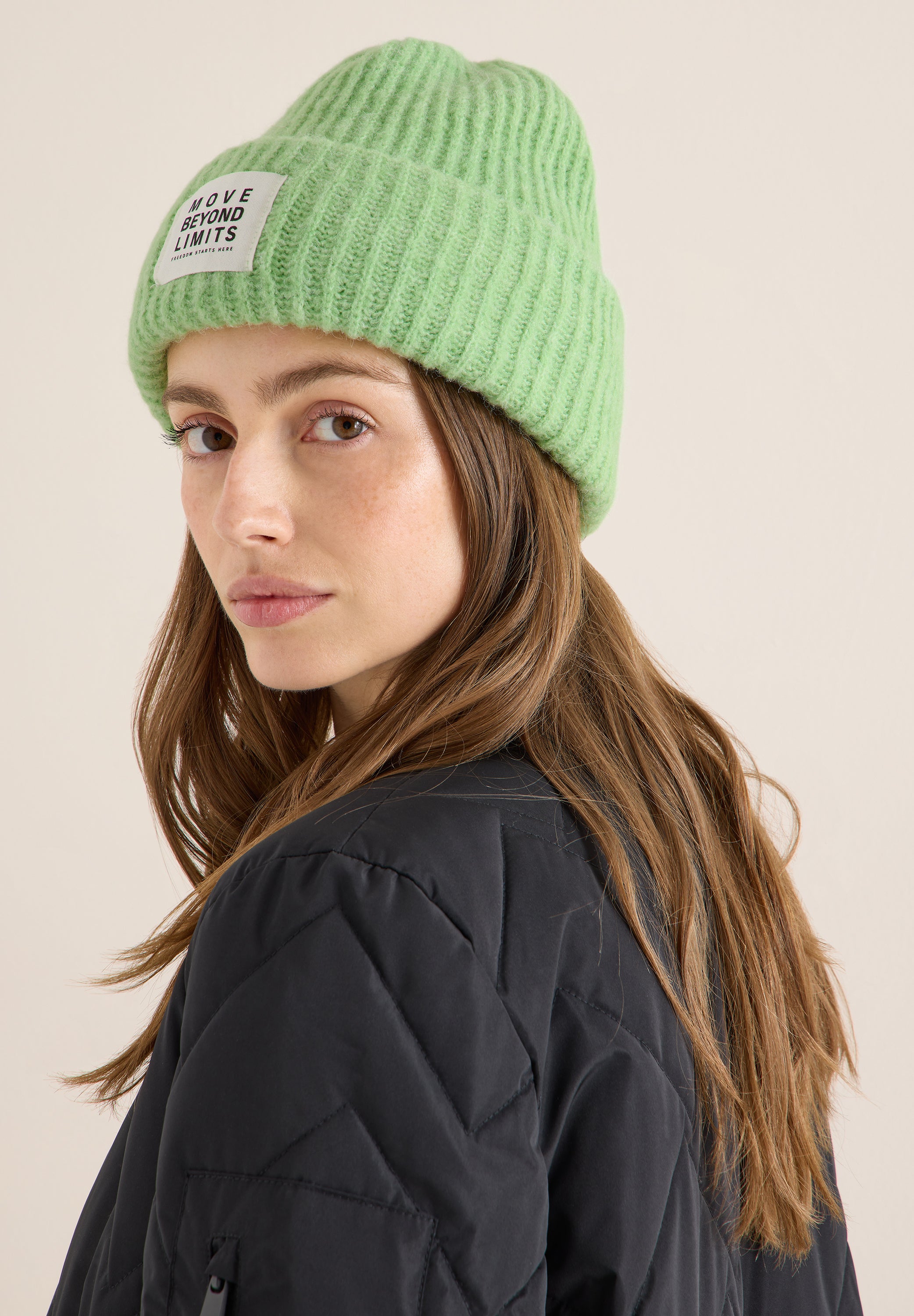 CECIL Damen Beanie Label Soft Materialmix One size