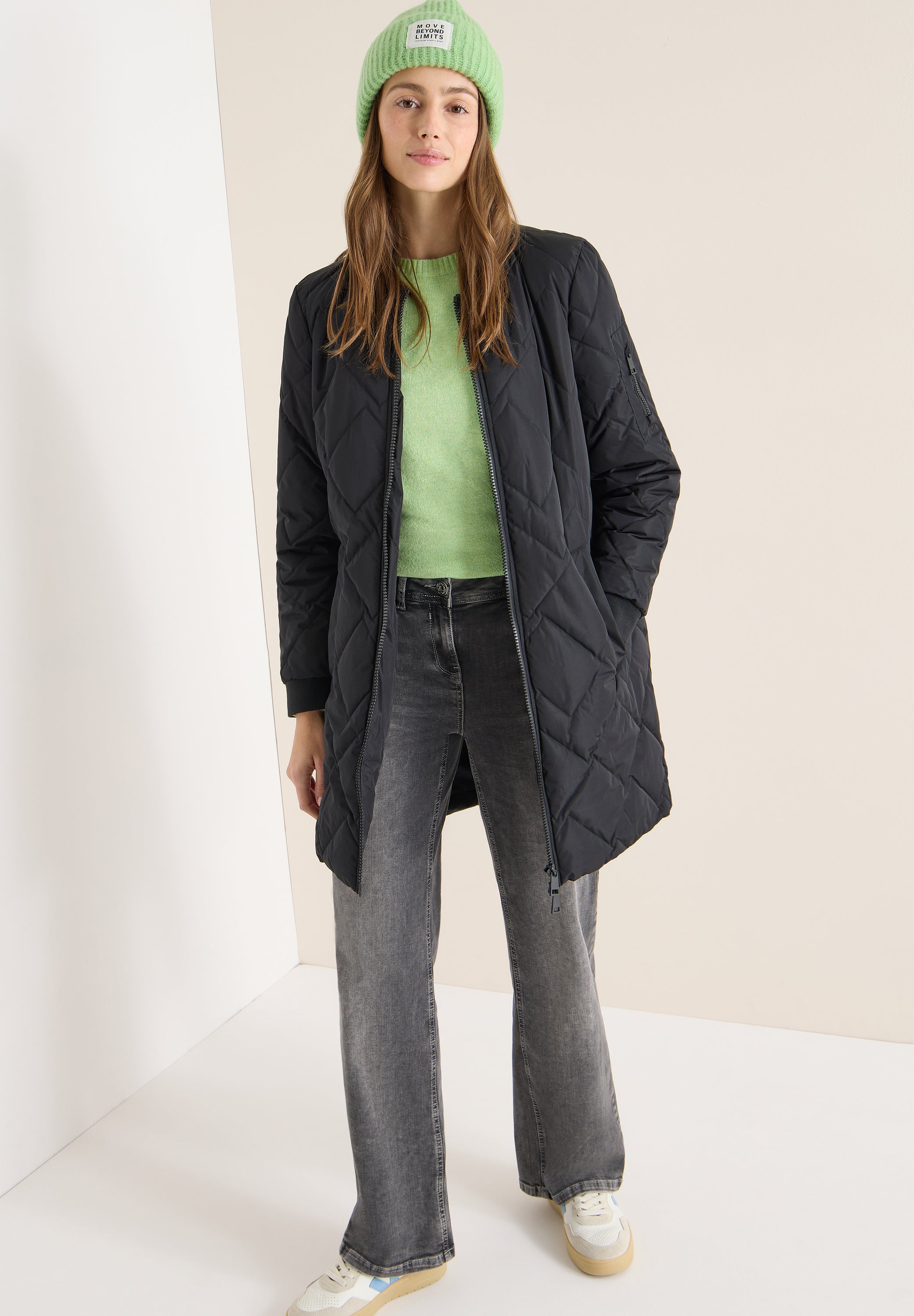 CECIL Damen Beanie Label Soft Materialmix One size