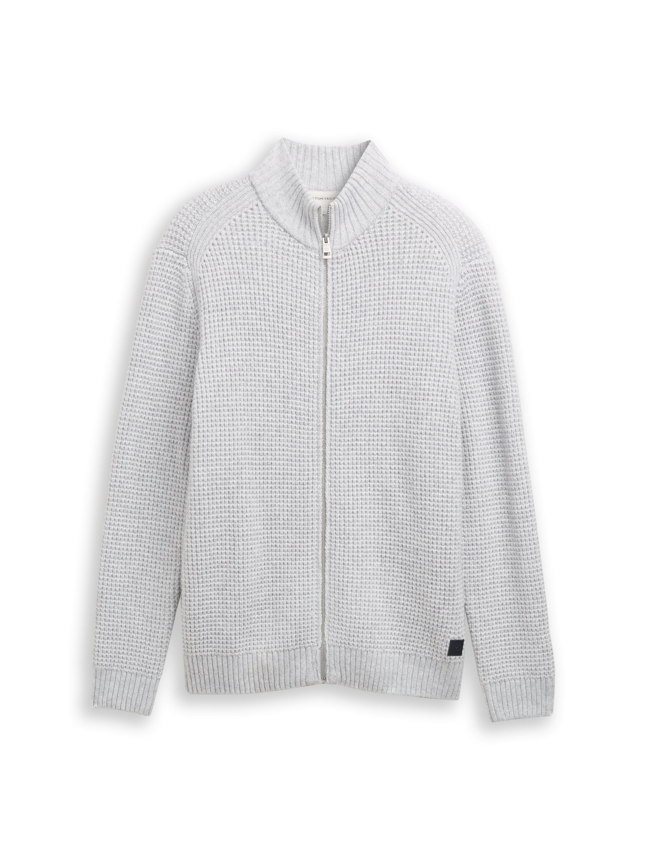 Logo-Badge Cardigan Herren Stehkragen Woll-Anteil