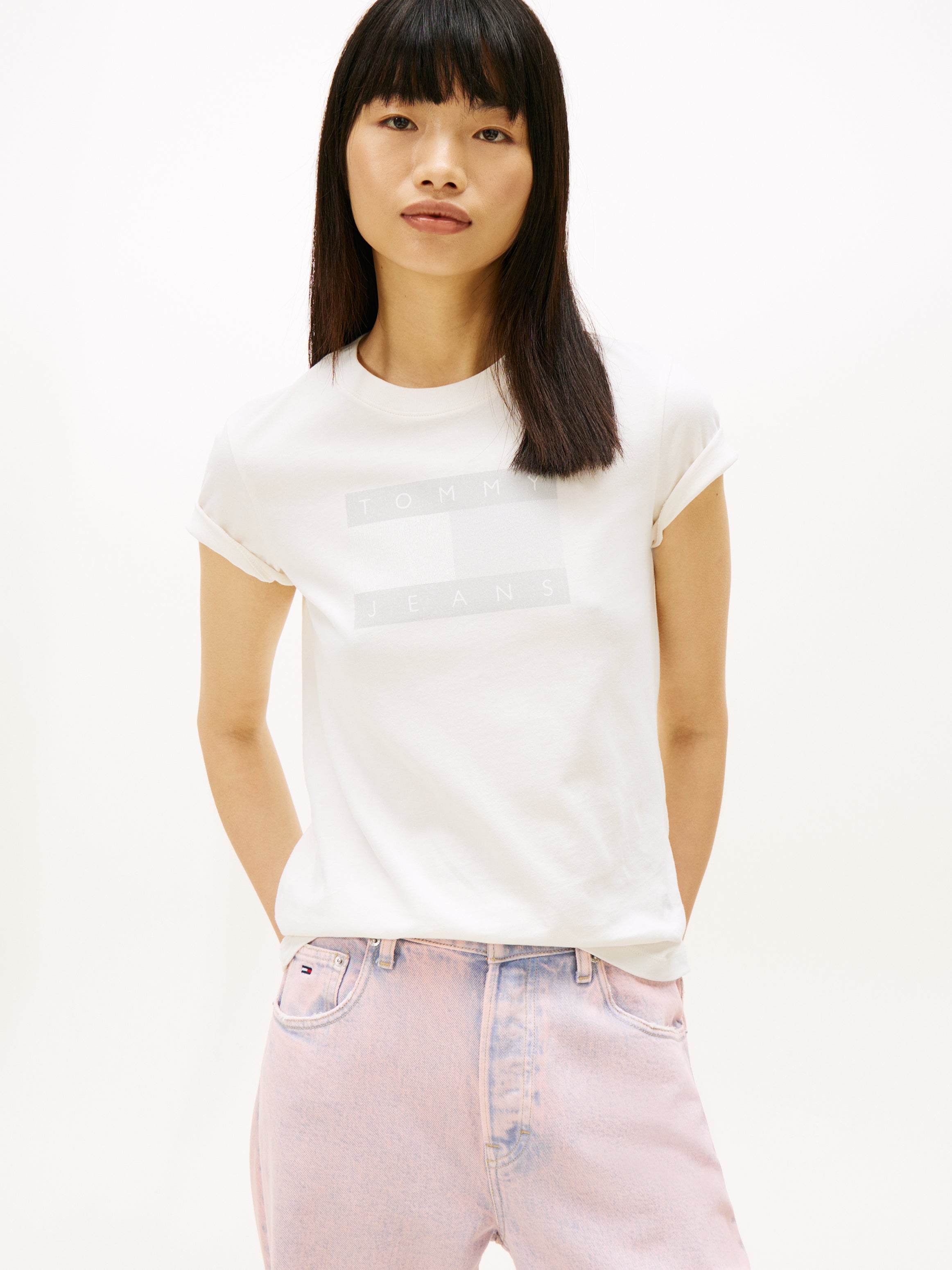 TOMMY HILFIGER Sportswear Division Damen T-Shirt Ancient White Tonal