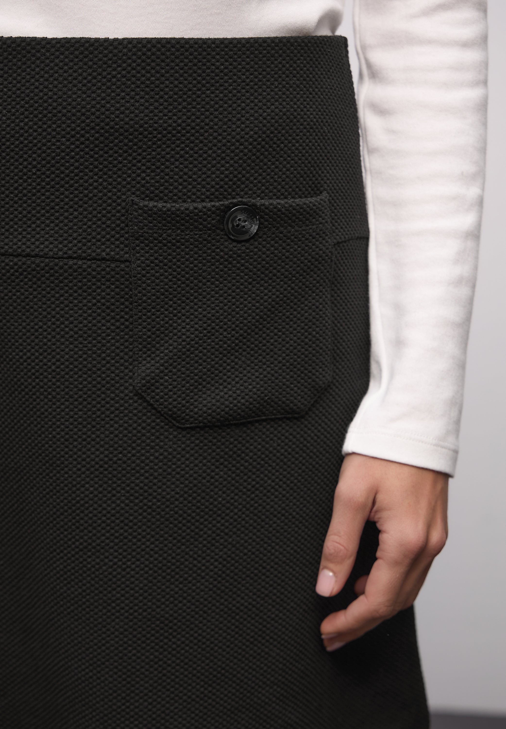 Street One Damen Rock Feine Struktur mit Taschen Elastisch