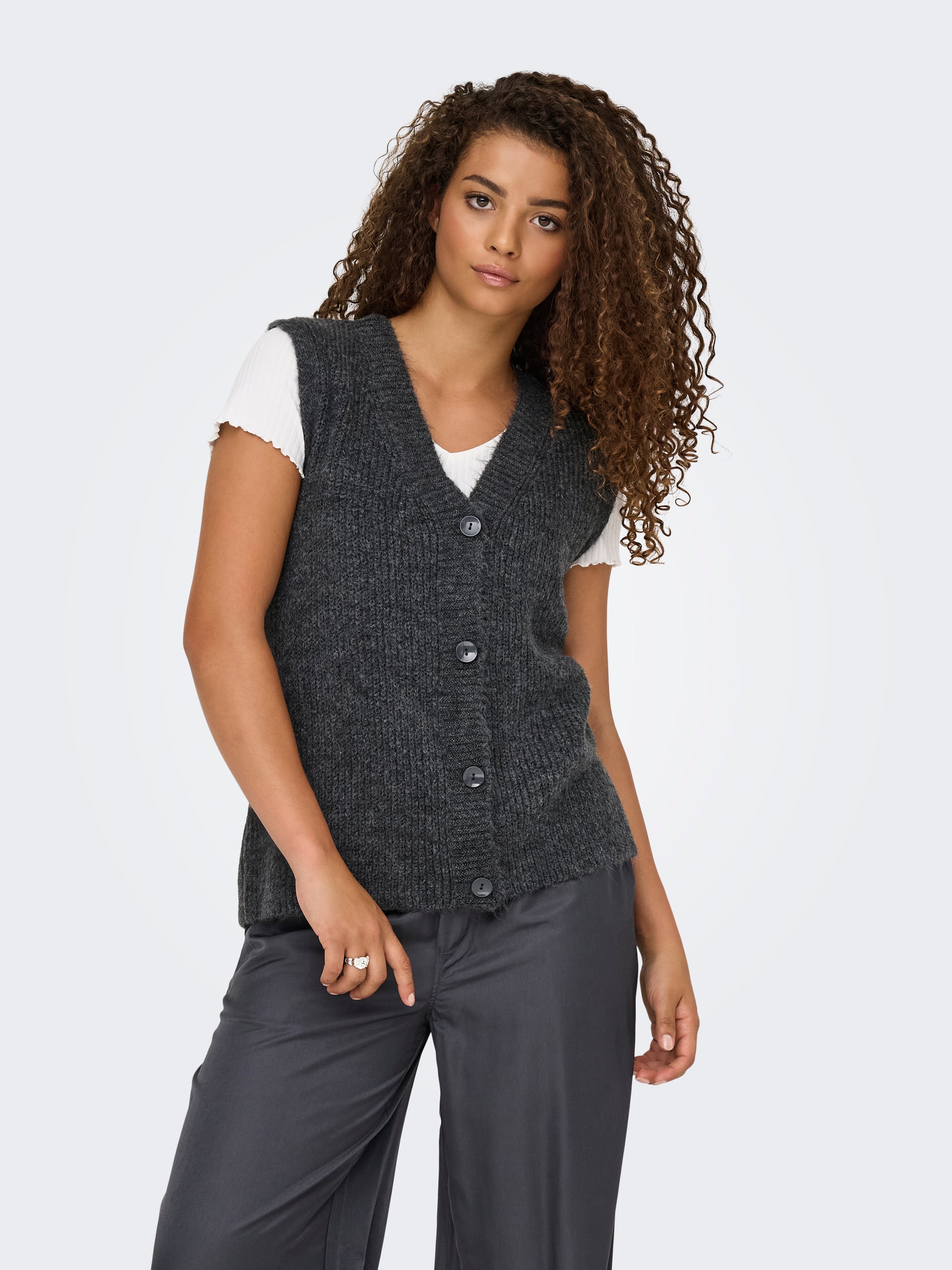 ONLJANE SL V-NECK BUTTON VEST KNT