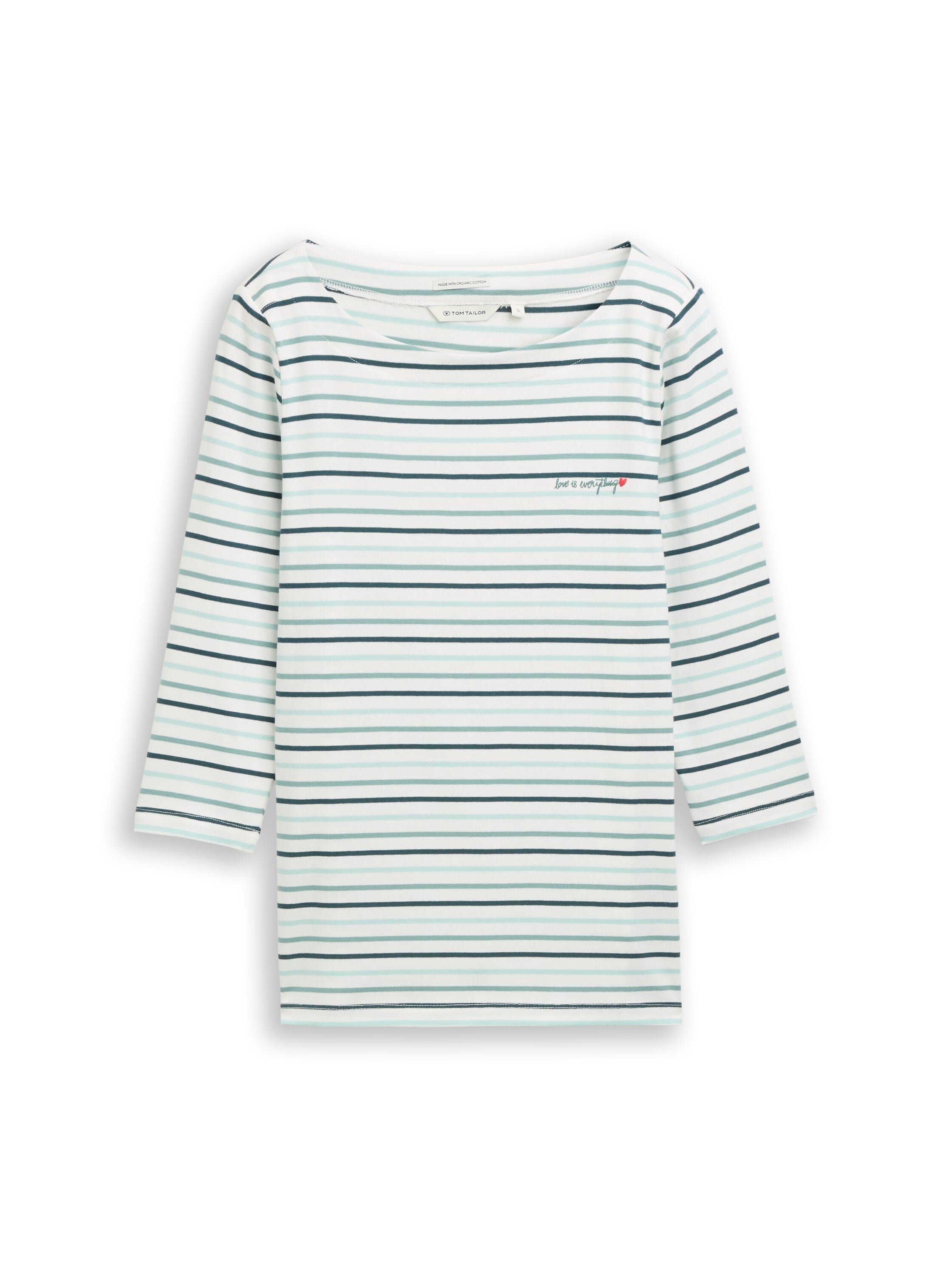 Tom Tailor Female Longsleeve Herz-Print 3/4-Arm Baumwolle Elasthan