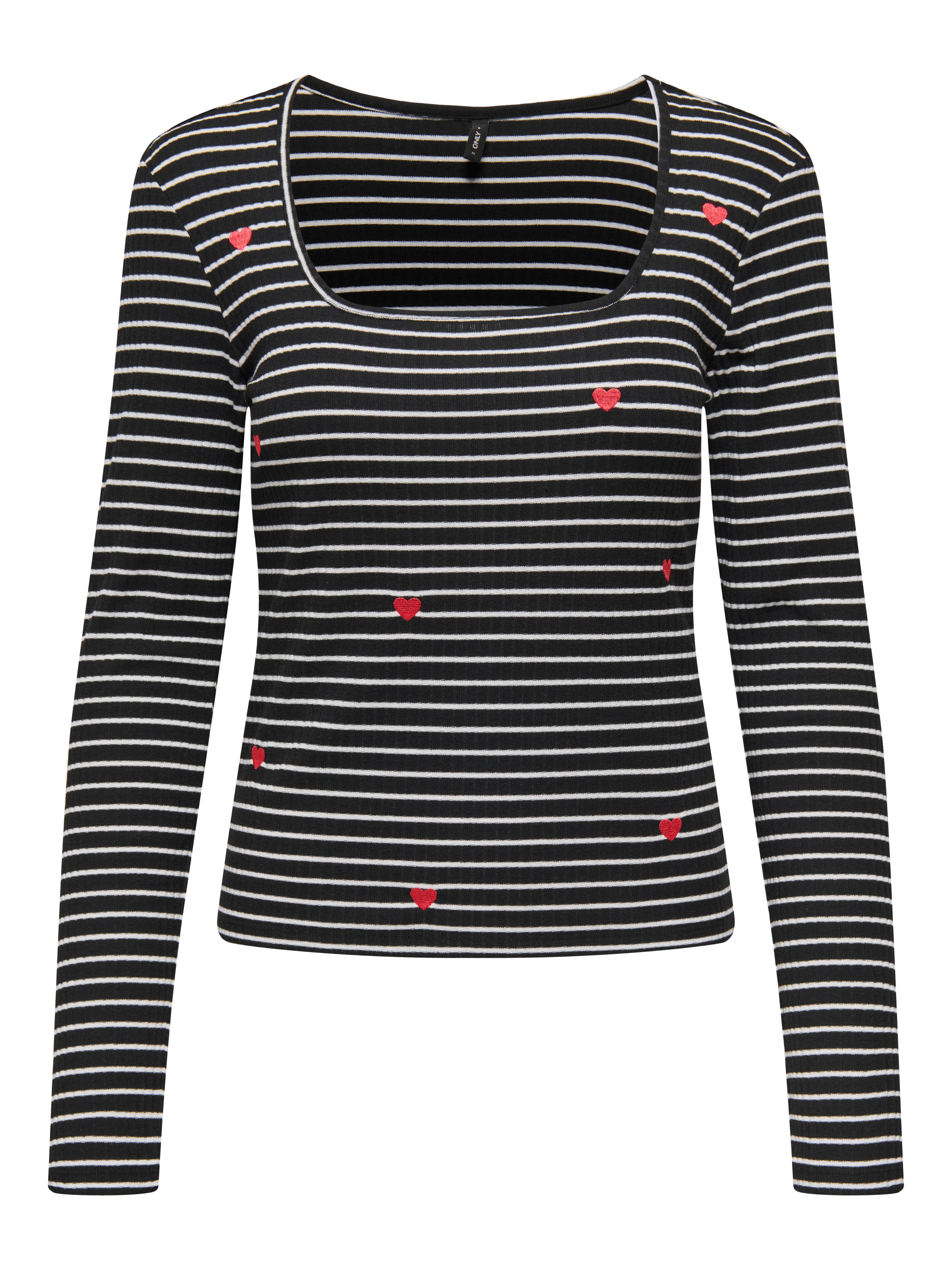 ONLY Rundhals Damen Top Langarm Verkürzt Slim Fit