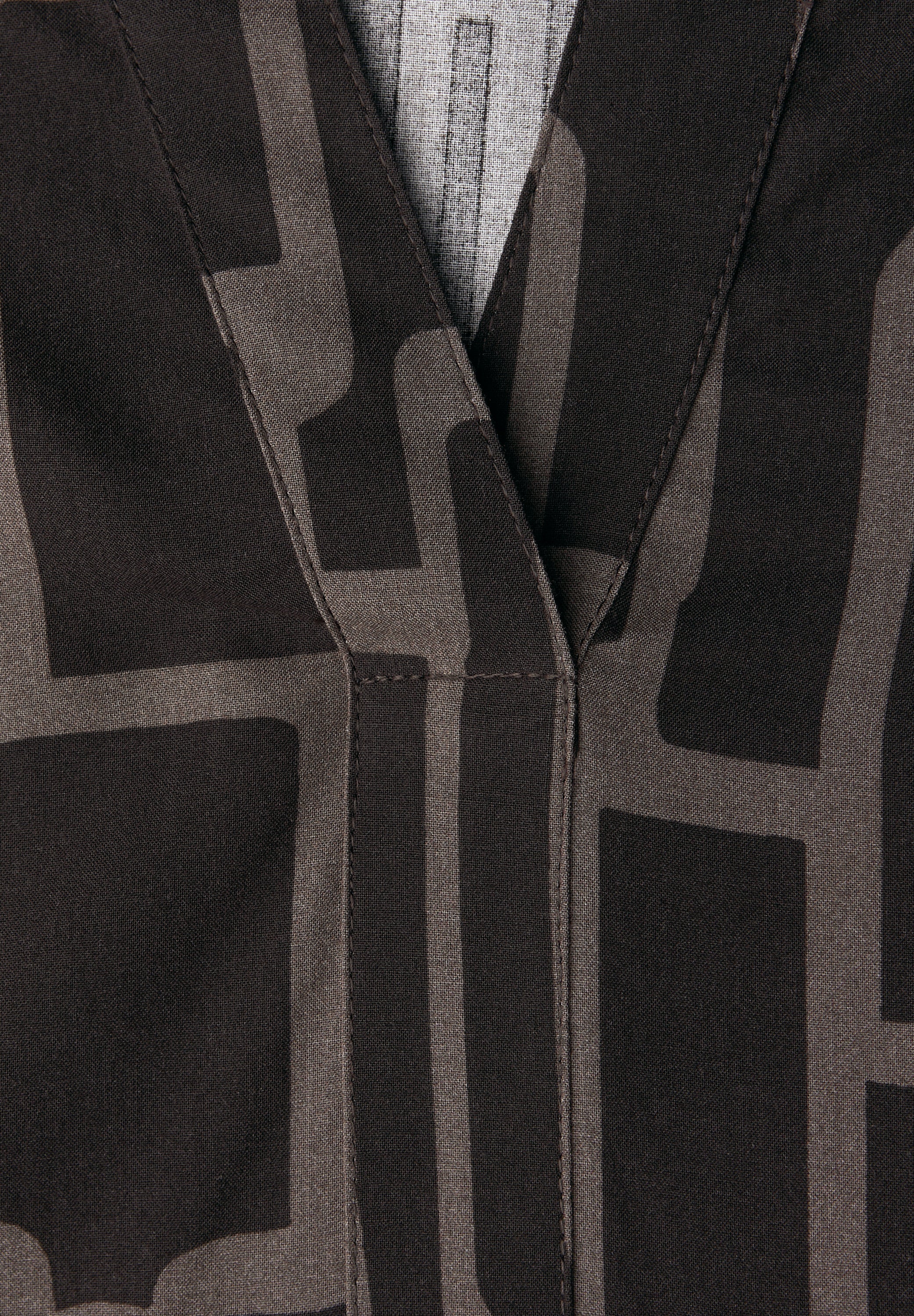 Street One Damen Tunika Split Neck Langarm Grafisches Muster Viskose