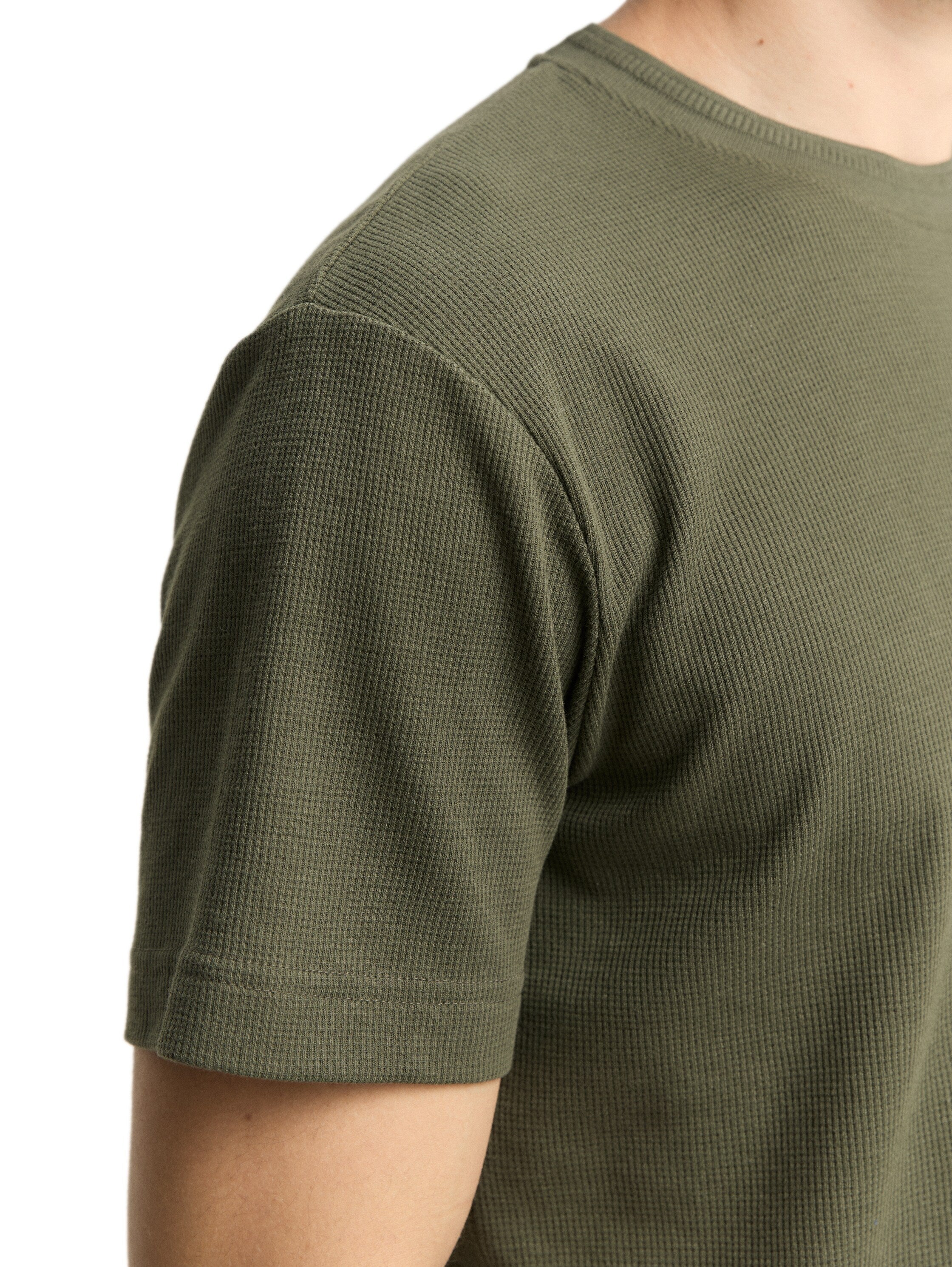 Tom Tailor Denim Herren T-Shirt Waffel-Optik Baumwolle Polyester