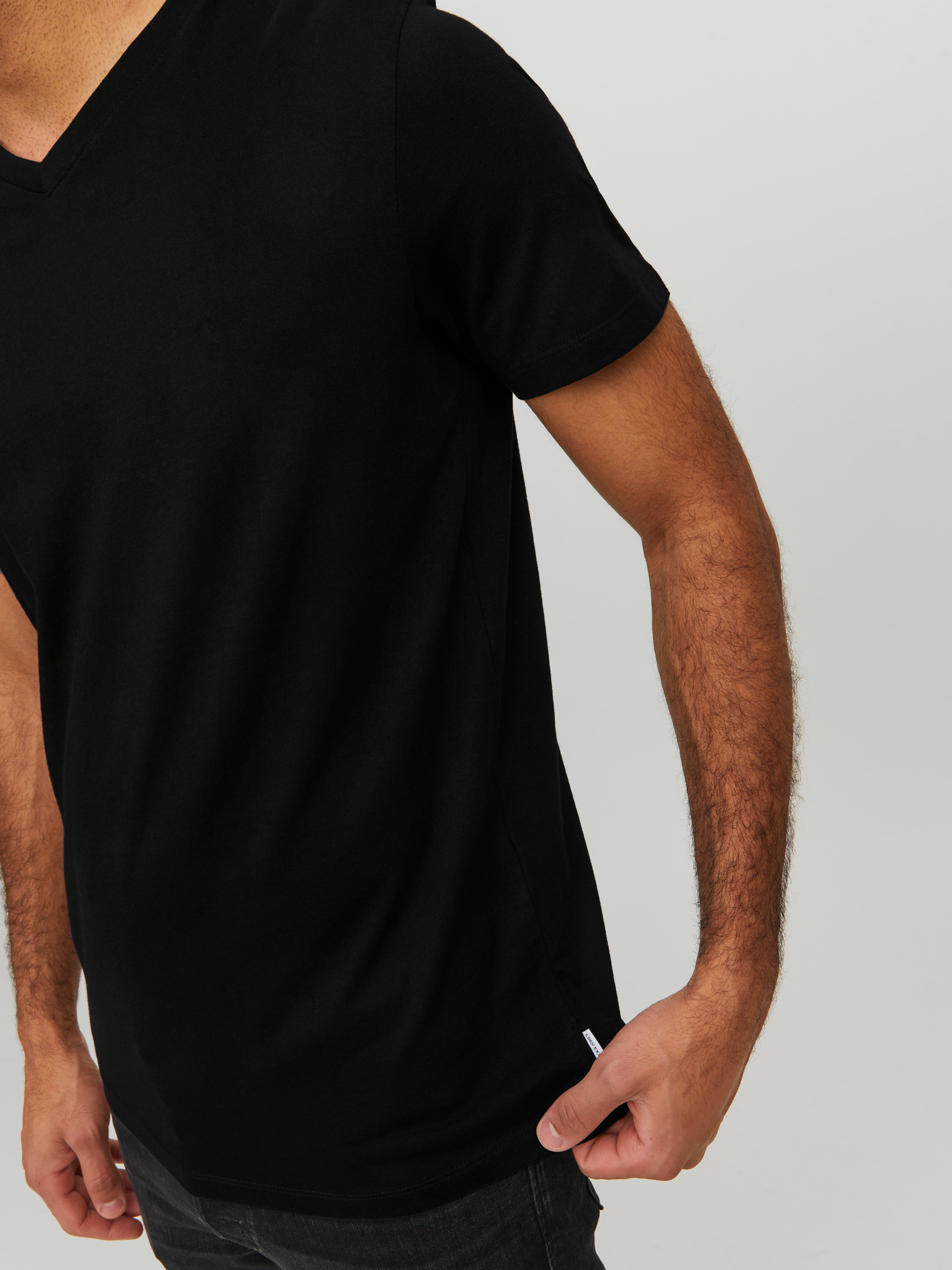 Jack & Jones Bestseller Herren T-Shirt V-Ausschnitt Kurzarm Normal geschnitten 100% Baumwolle