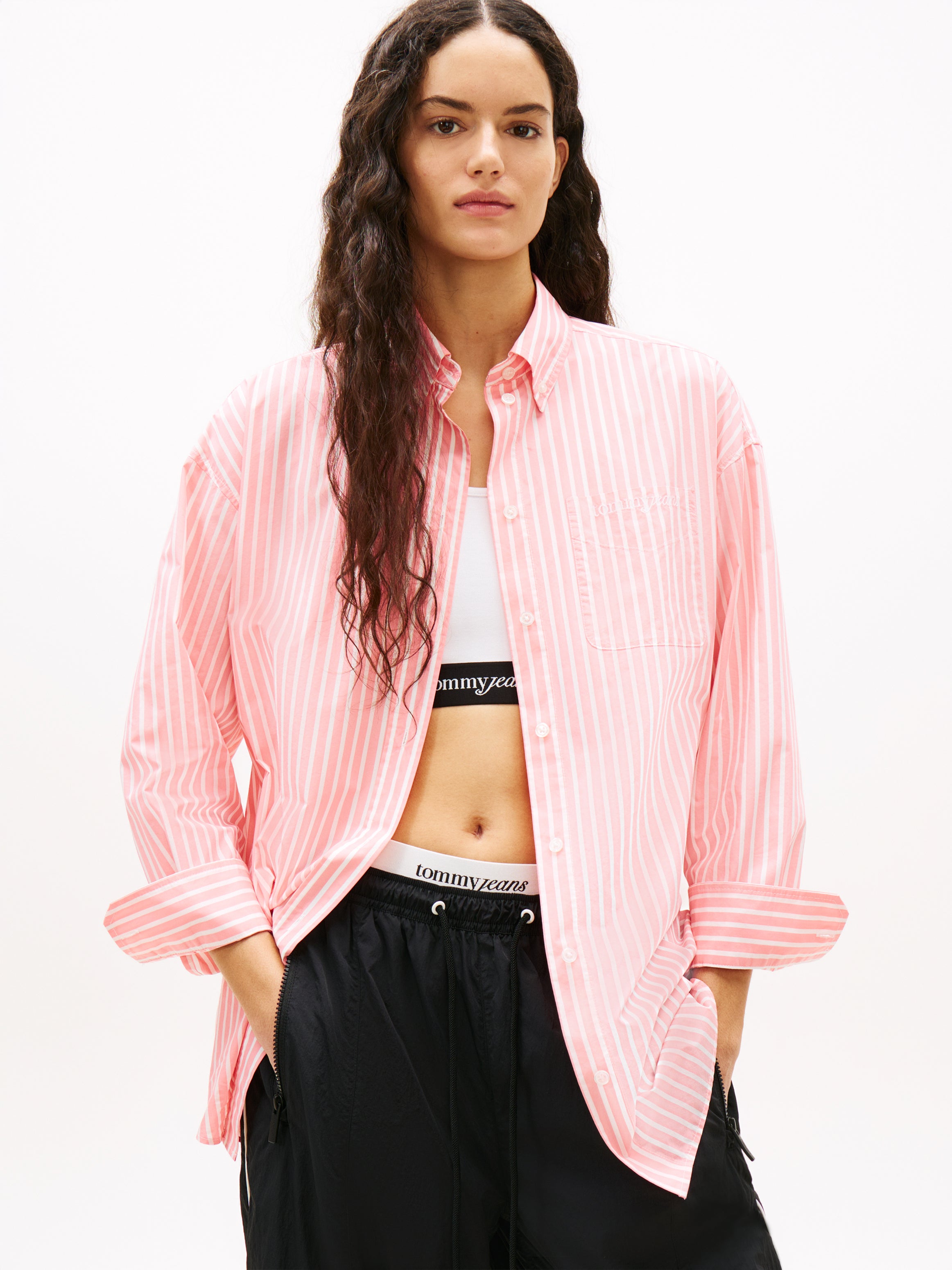 TOMMY HILFIGER Sportswear Division Damen Kleid Tropical Blush Stripe