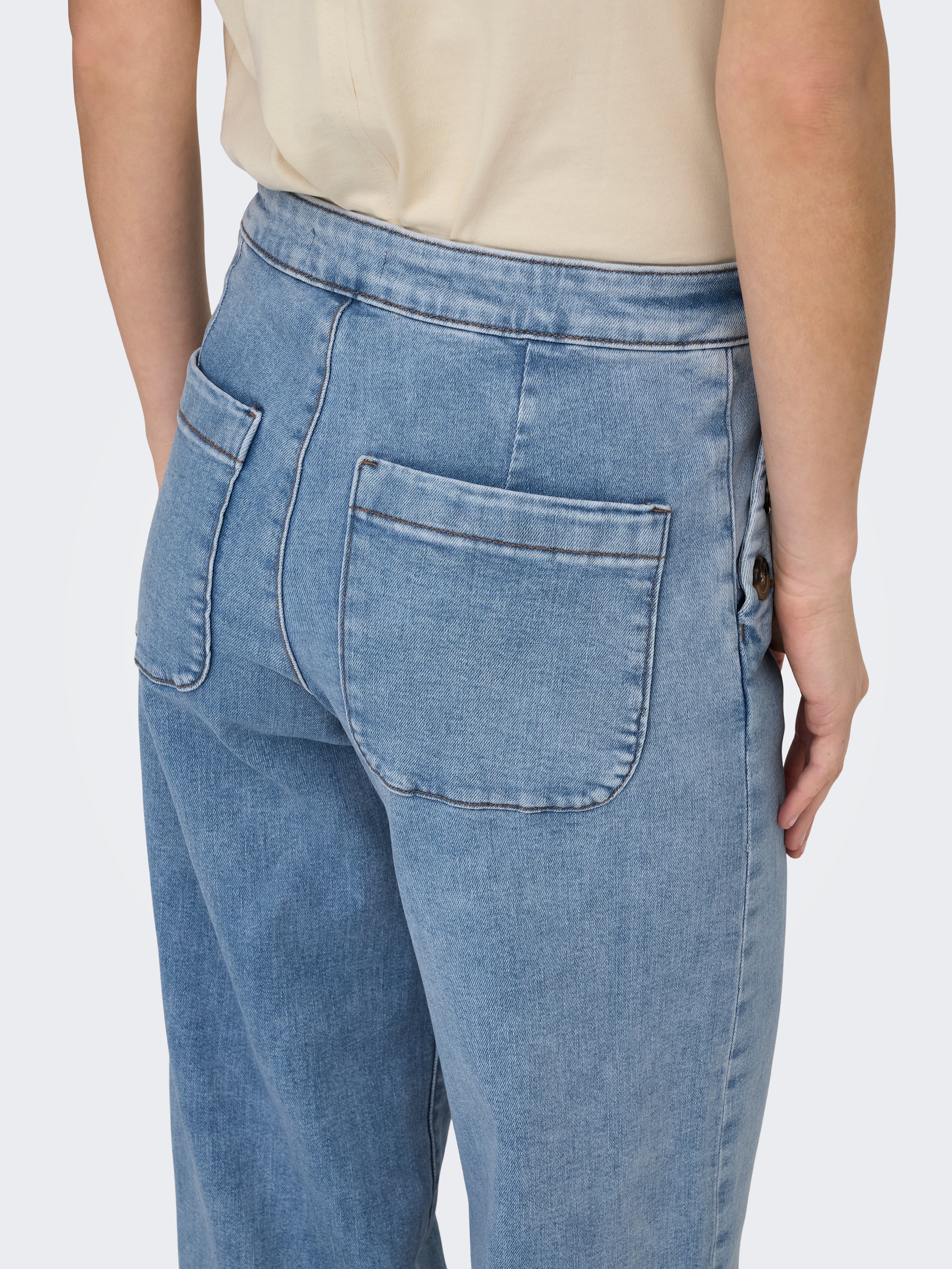 ONLY Wide Fit Damen Jeans Hohe Taille Dehnbare Denim-Hose