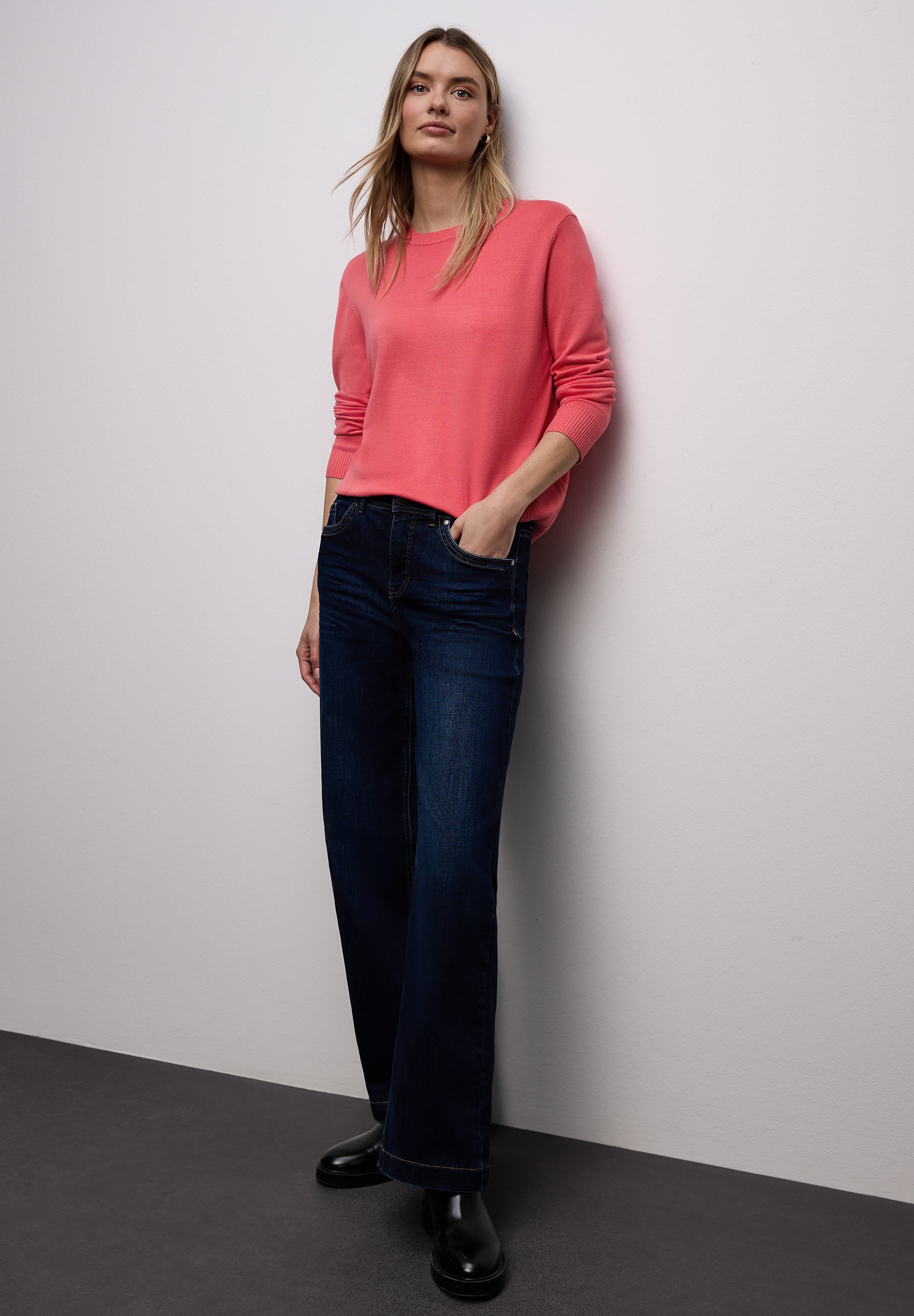 Street One Damen Feinstrickpullover Rundhals Langarm Must-Have