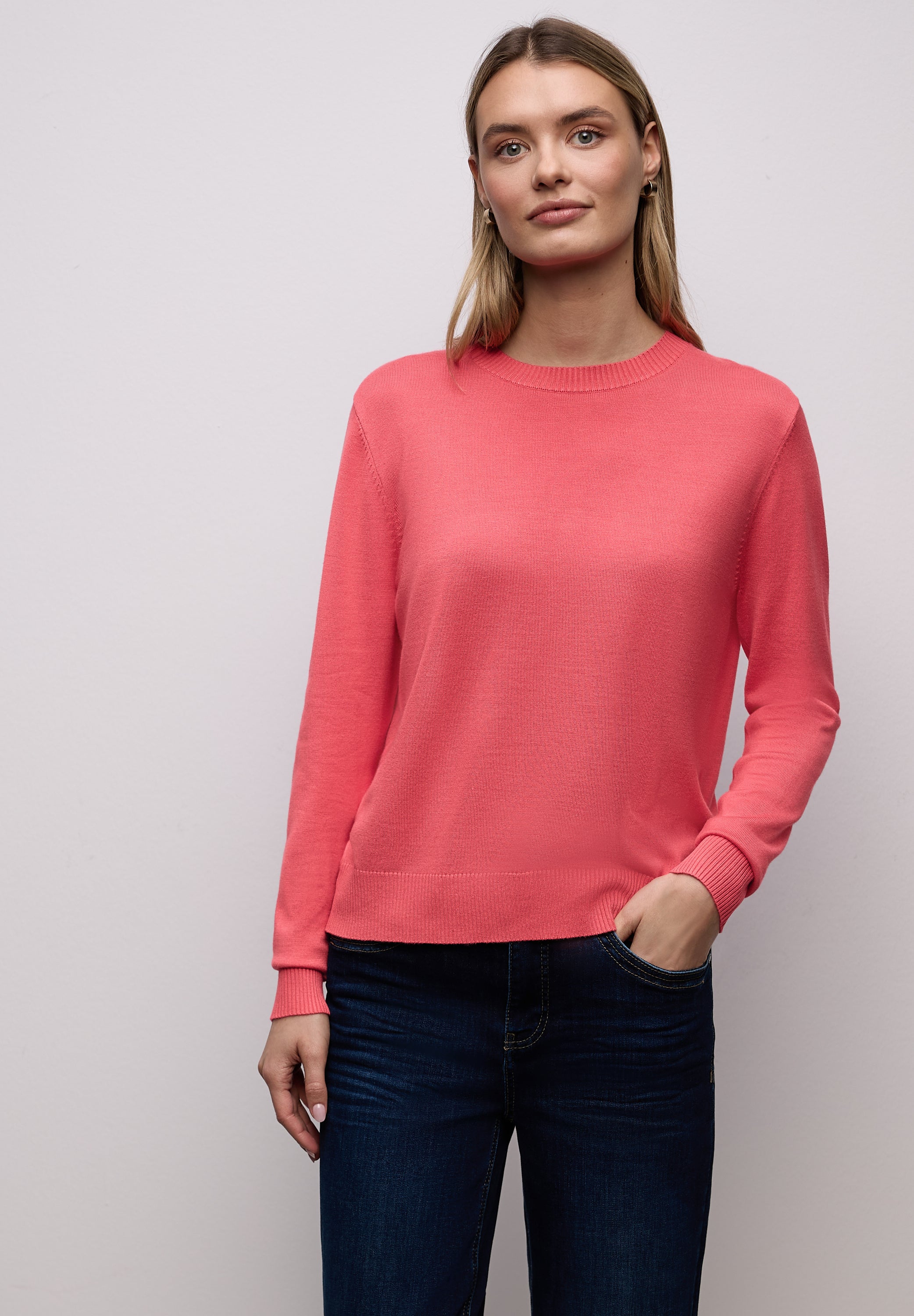 Street One Damen Feinstrickpullover Rundhals Langarm Must-Have