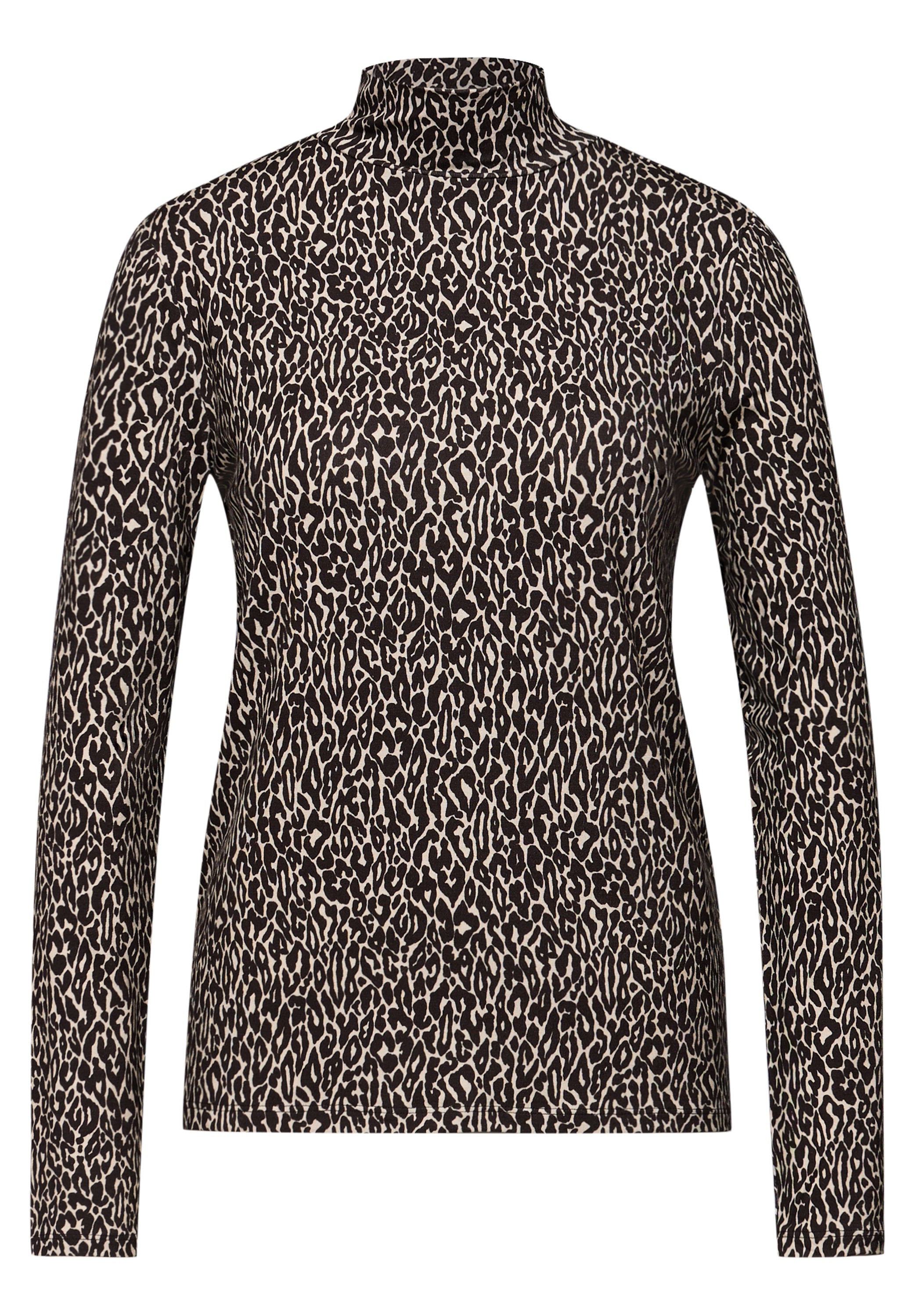 Street One Damen Langarmshirt Turtleneck Animal Print Viskosemix
