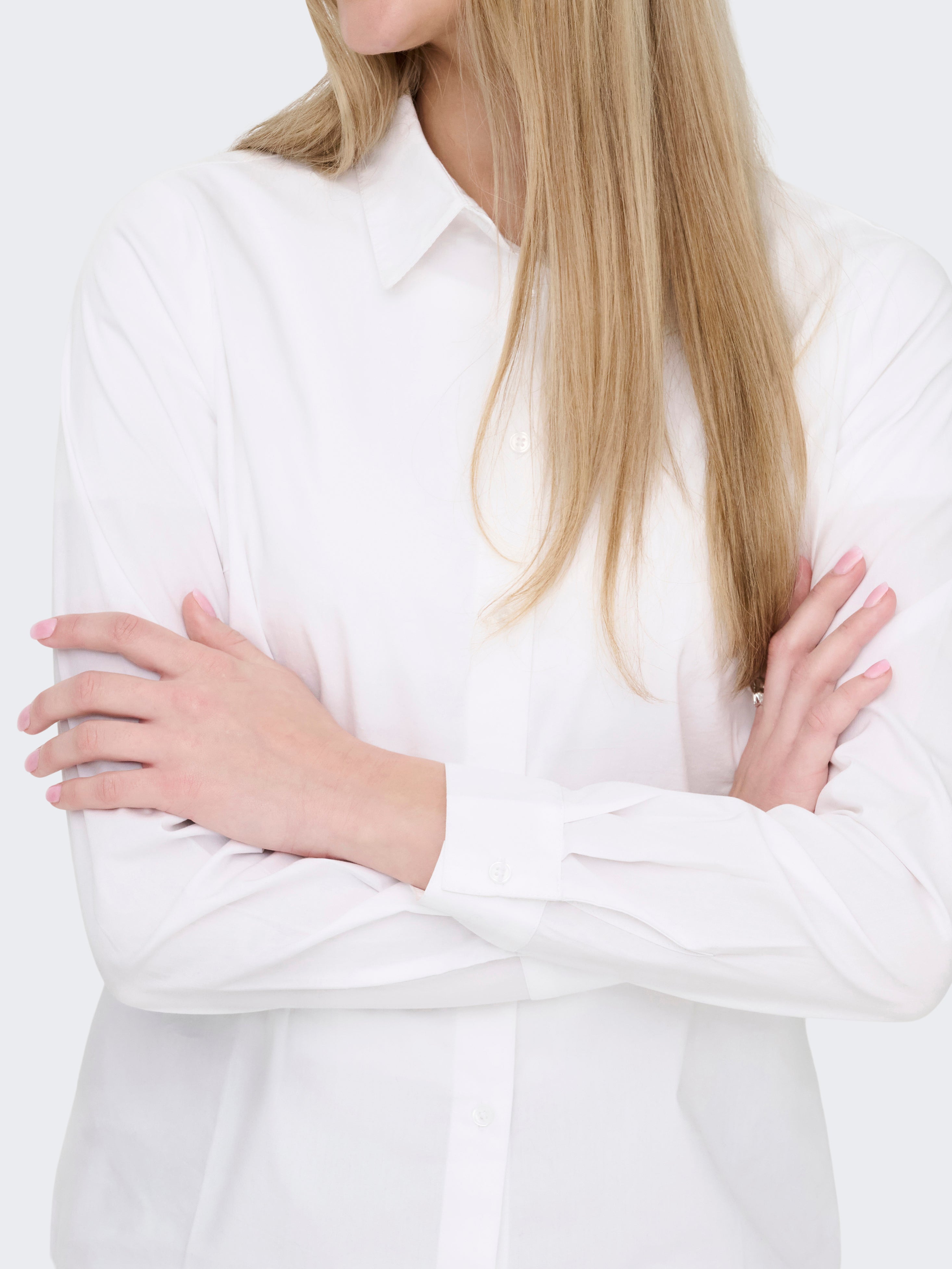 ONLY Bluse Damen Hemd Langarm Knopfleiste Baumwolle Polyester Elasthan