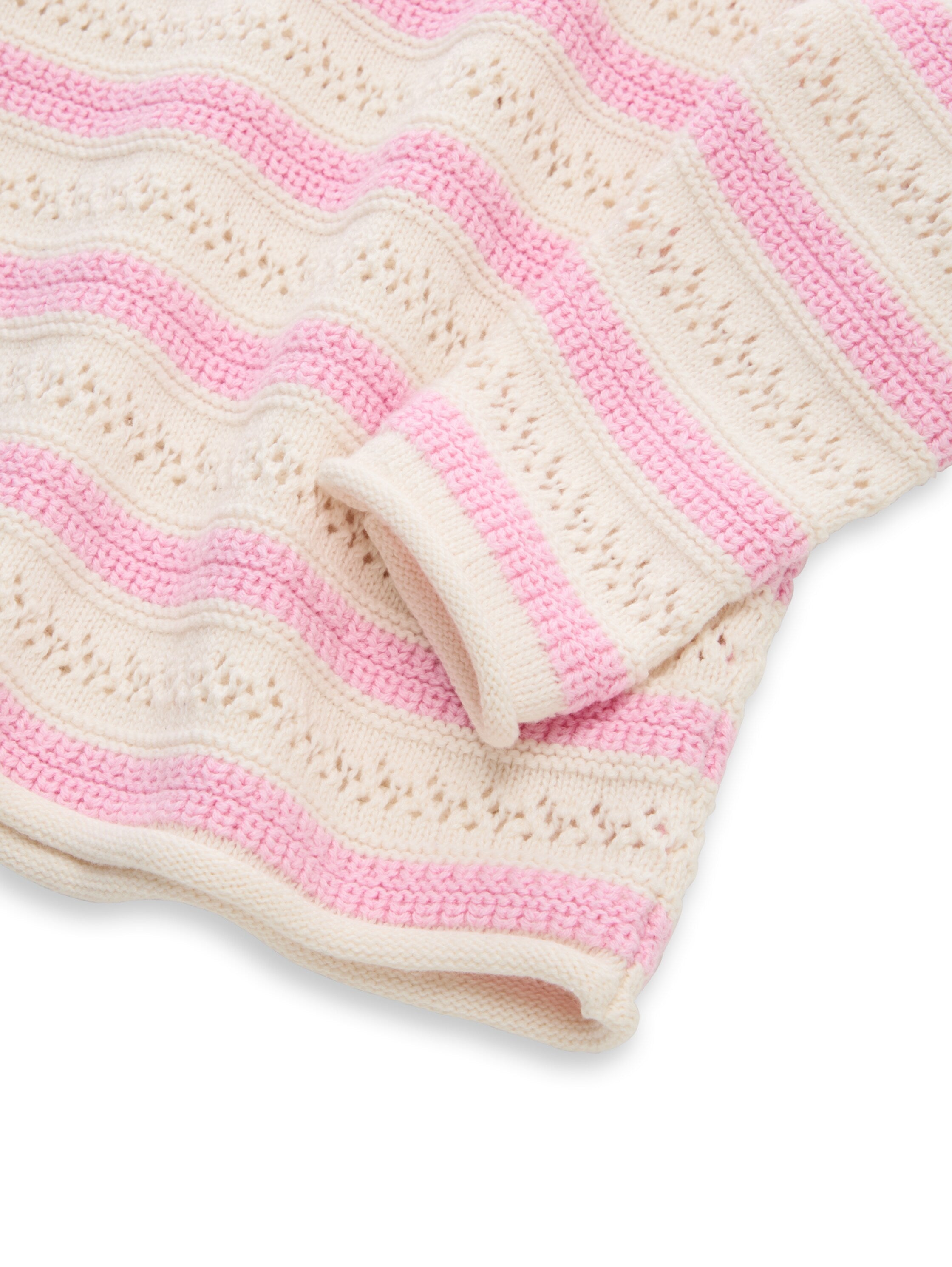 TOM TAILOR Cropped Strickpullover Kinder Häkel-Look Überschnittene Schultern Baumwolle