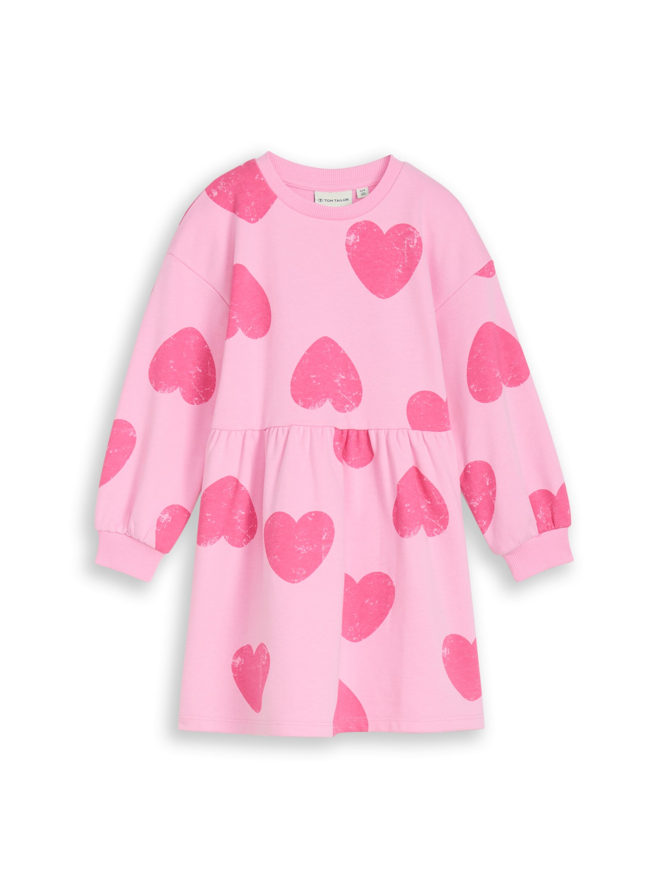 TOM TAILOR Kurzes Sweatshirtkleid Kinder Herz-Motiv Elastic