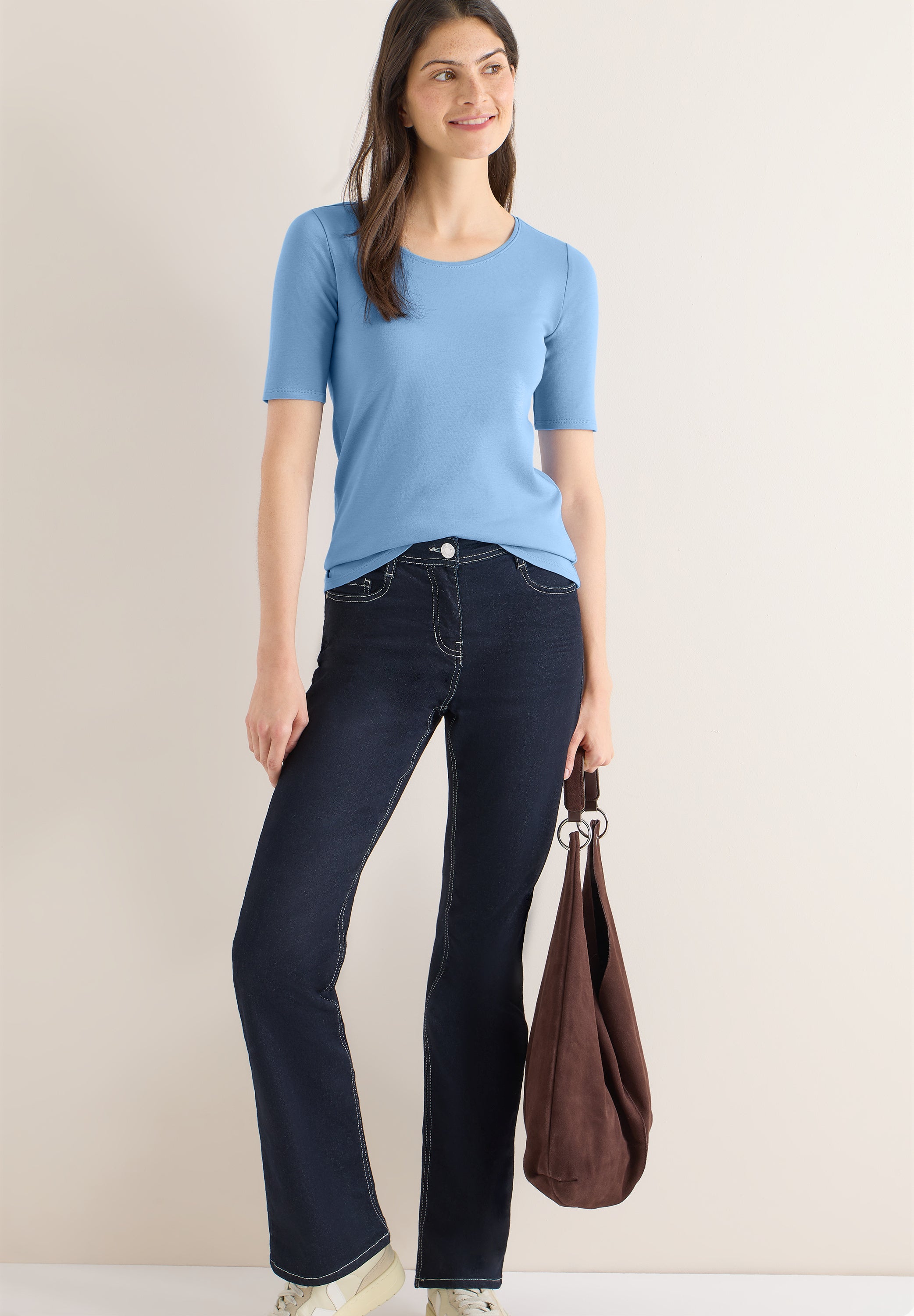 CECIL Damen T-Shirt Lena Rundhalsausschnitt 100% Baumwolle