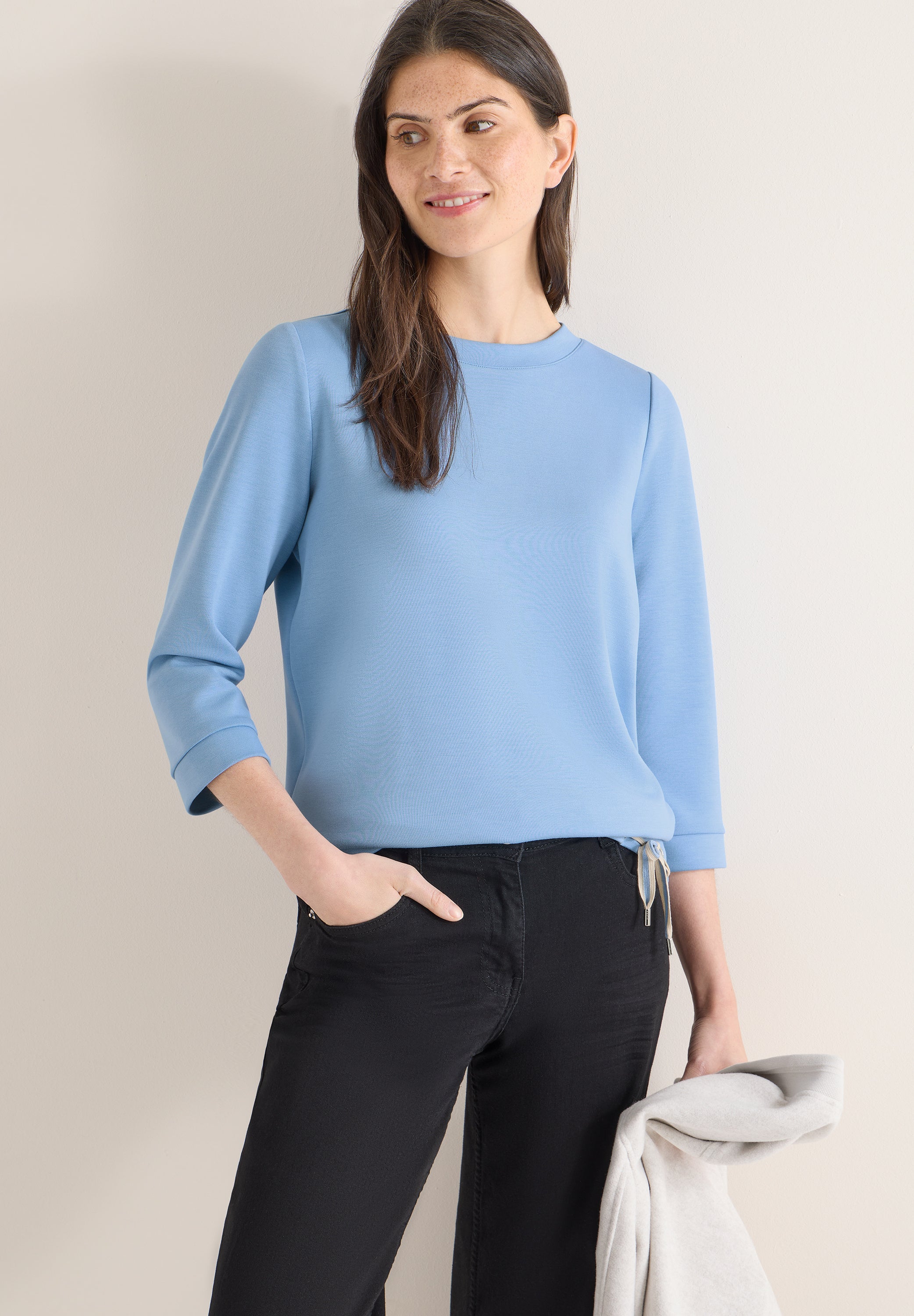 CECIL Damen Shirt U-Boot-Ausschnitt 3/4-Arm Weich und vielseitig