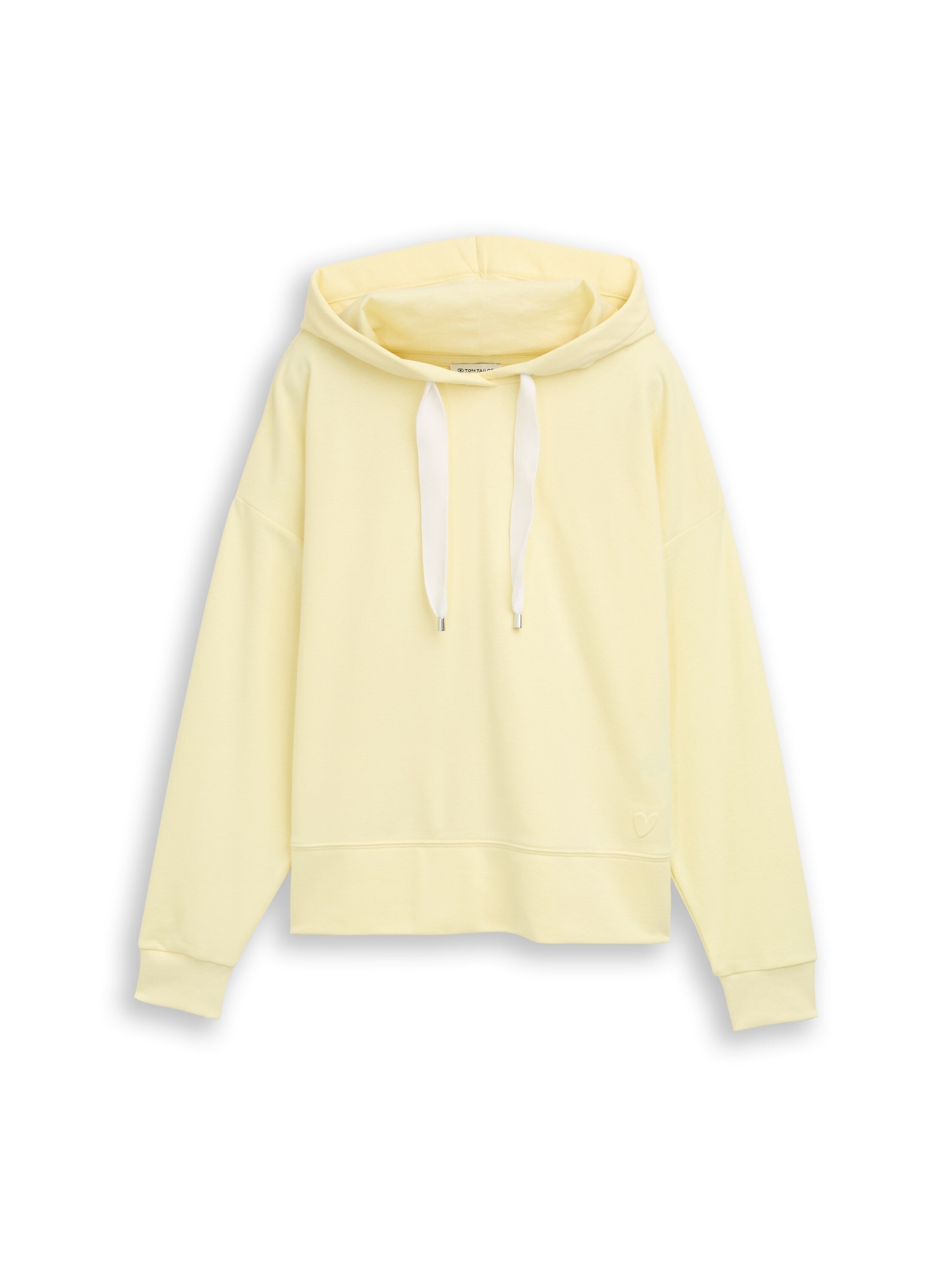 Tom Tailor Denim Damen Hoodie Sweatshirt mit tonalem 3D-Herz
