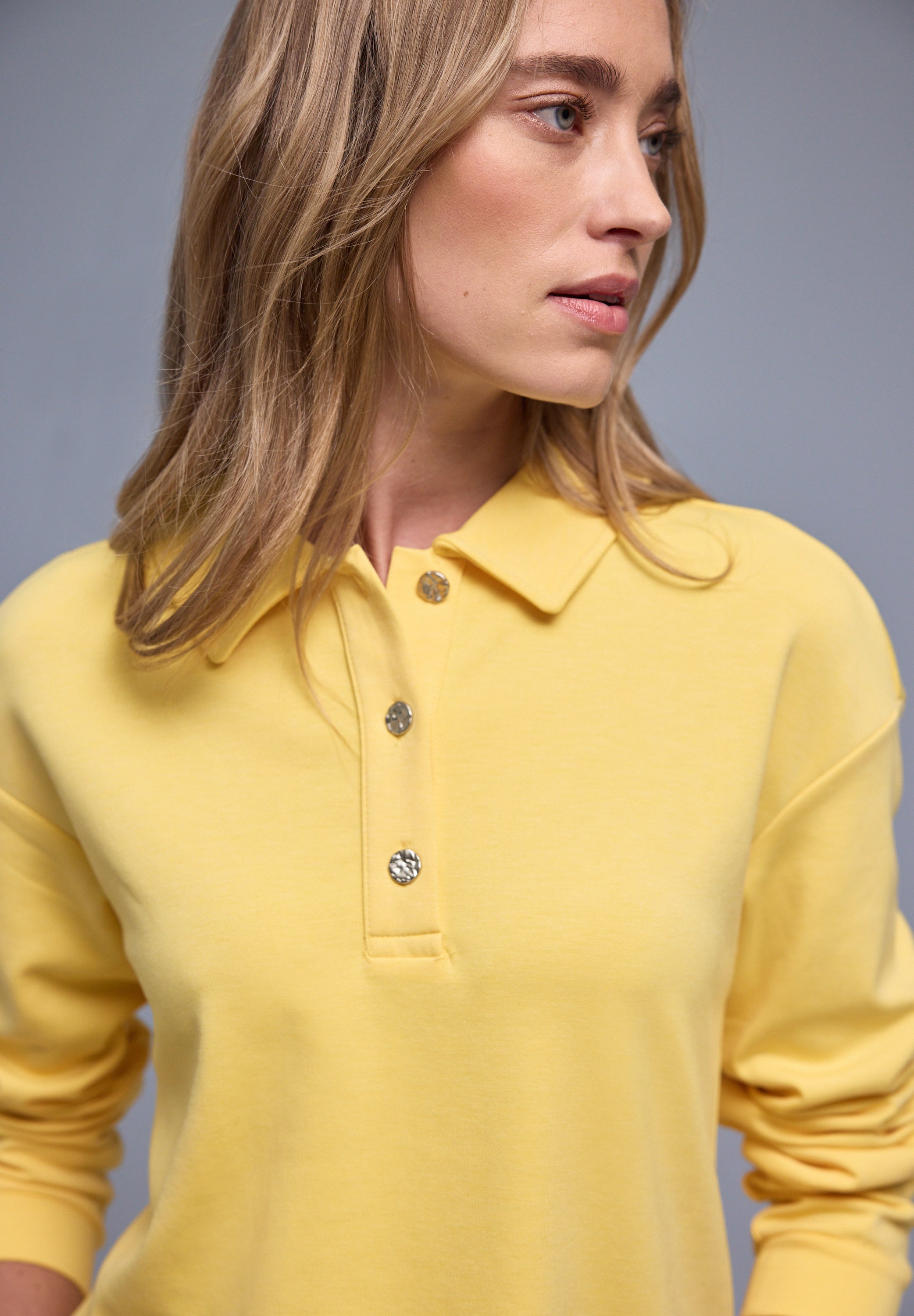Street One Damen Poloshirt Langarm Sportiv Jerseyshirt