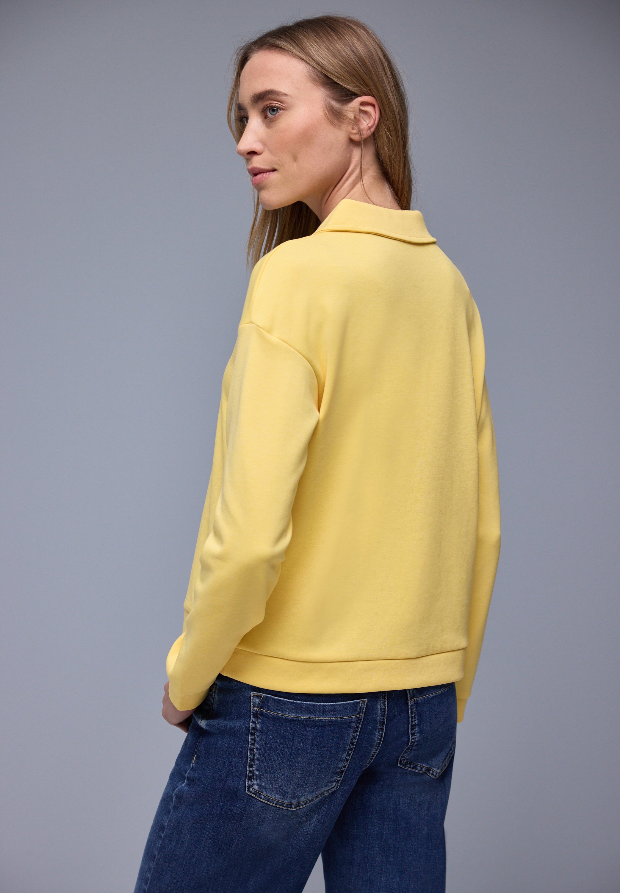 Street One Damen Poloshirt Langarm Sportiv Jerseyshirt