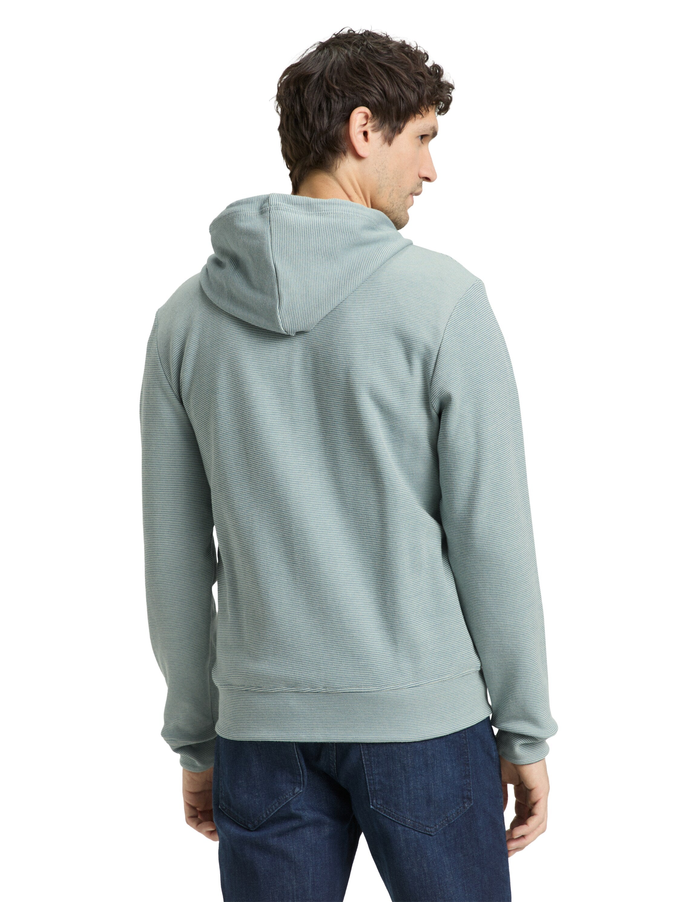 TOM TAILOR Logo Herren Sweatshirtjacke mit Kapuze und Reißverschluss