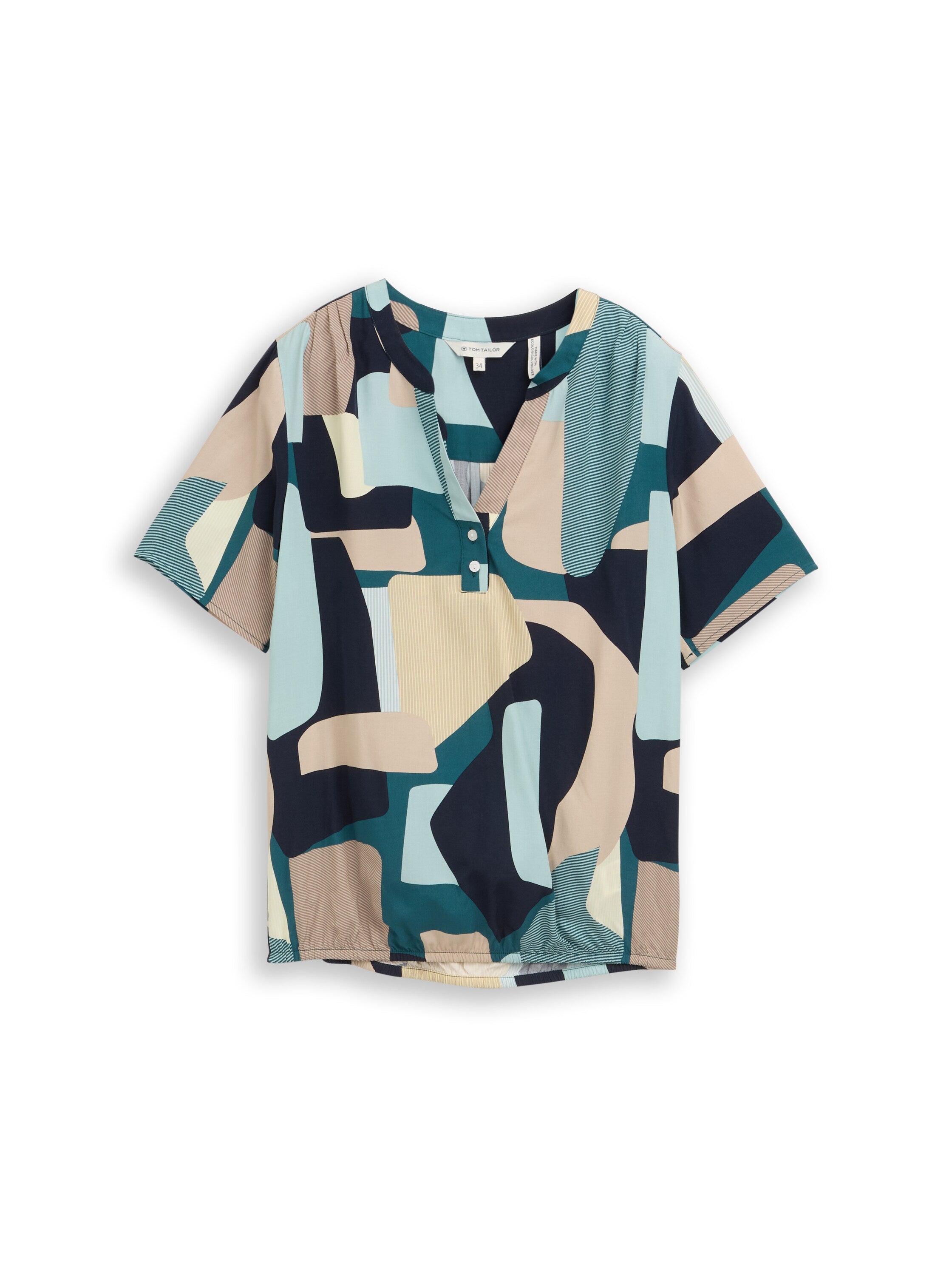 Tom Tailor Damen Bluse mit Gummibund aus Viskose