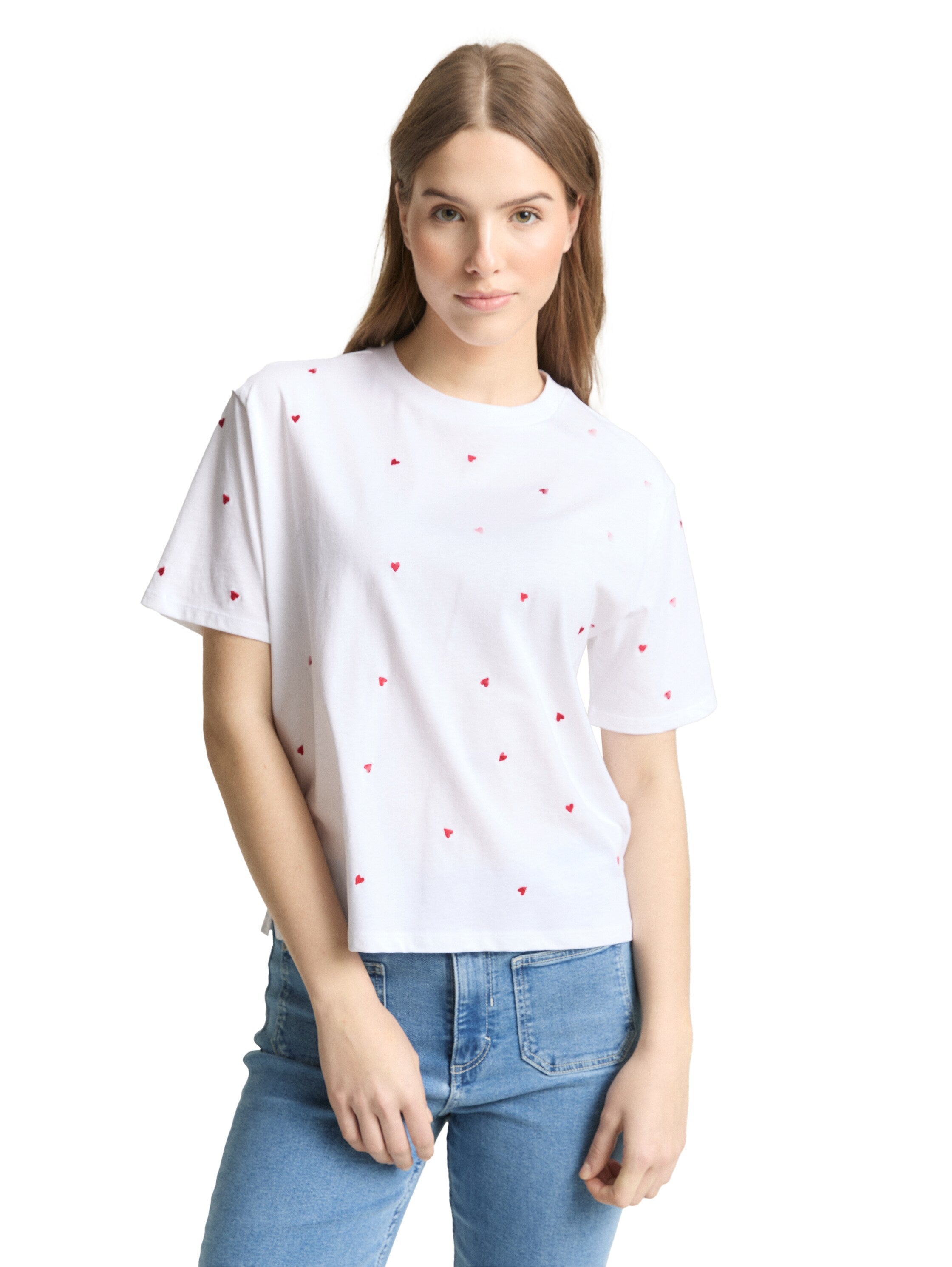 Boxy Fit T-Shirt mit Stickereien