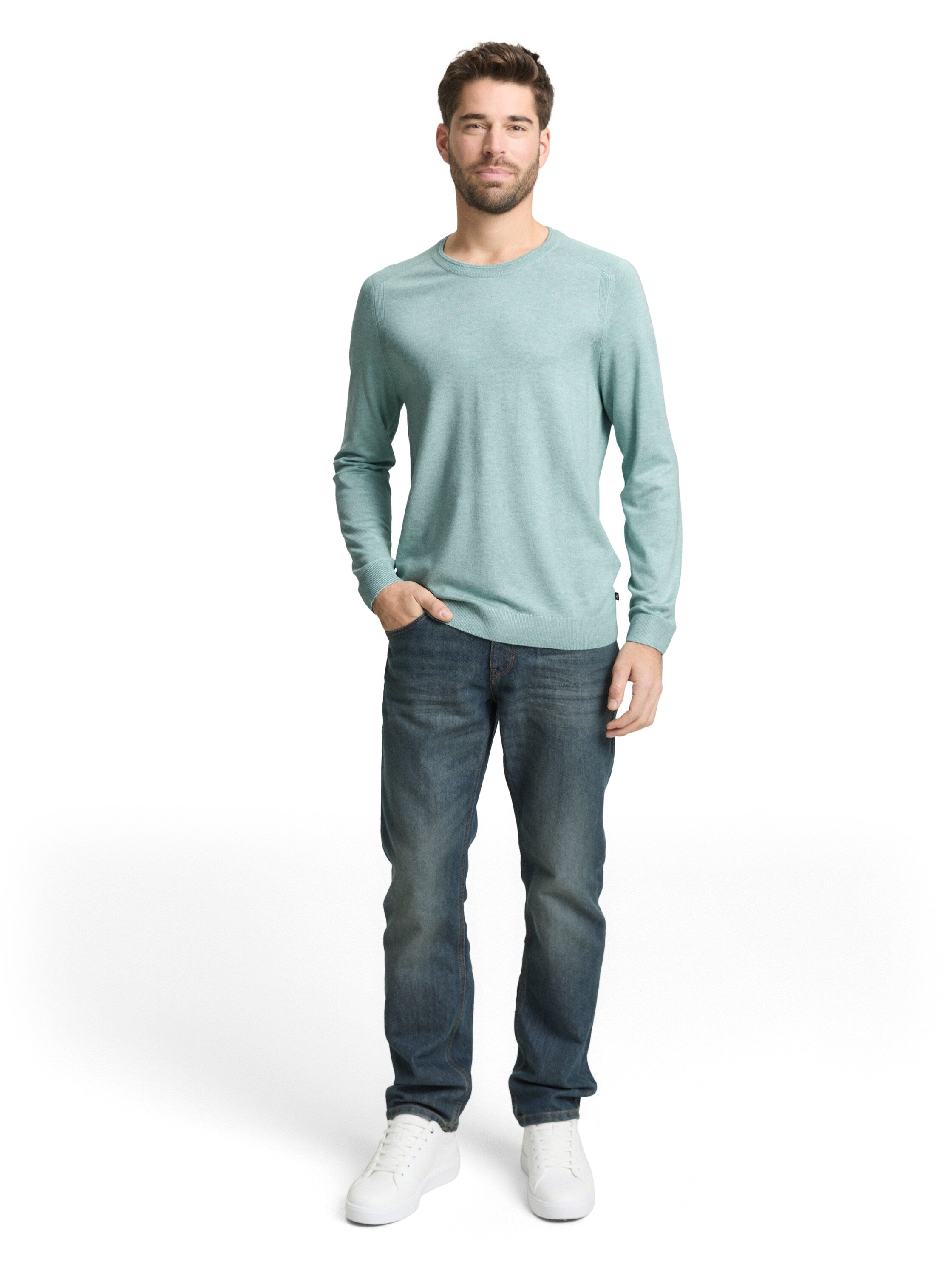 Tom Tailor Denim Herren Pullover Rundhalsausschnitt Bequem