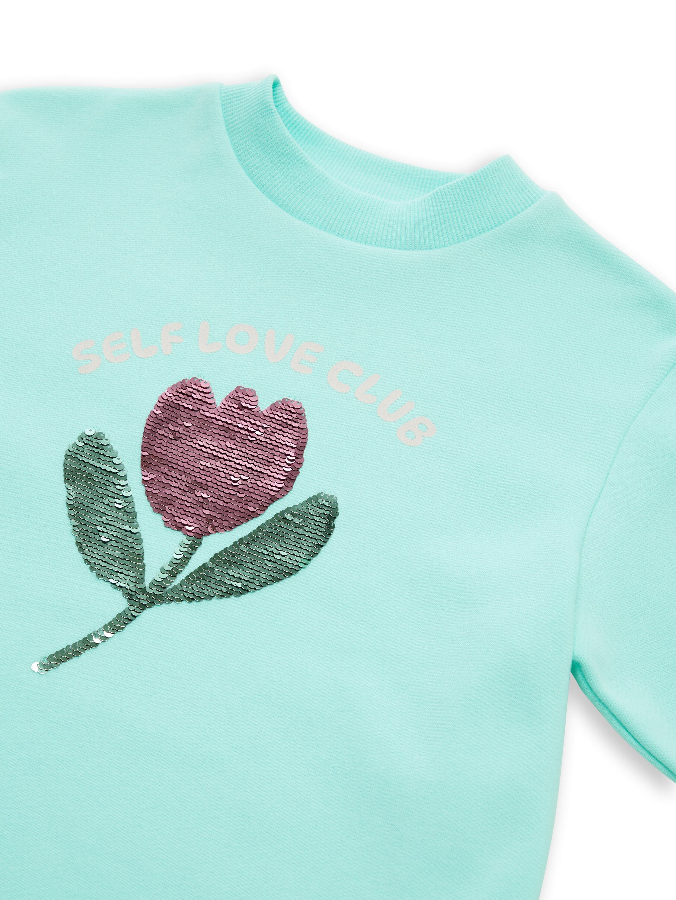 TOM TAILOR Trendiges Kinder Sweatshirt Kurz geschnitten Wendepailletten Gummibündchen Baumwolle