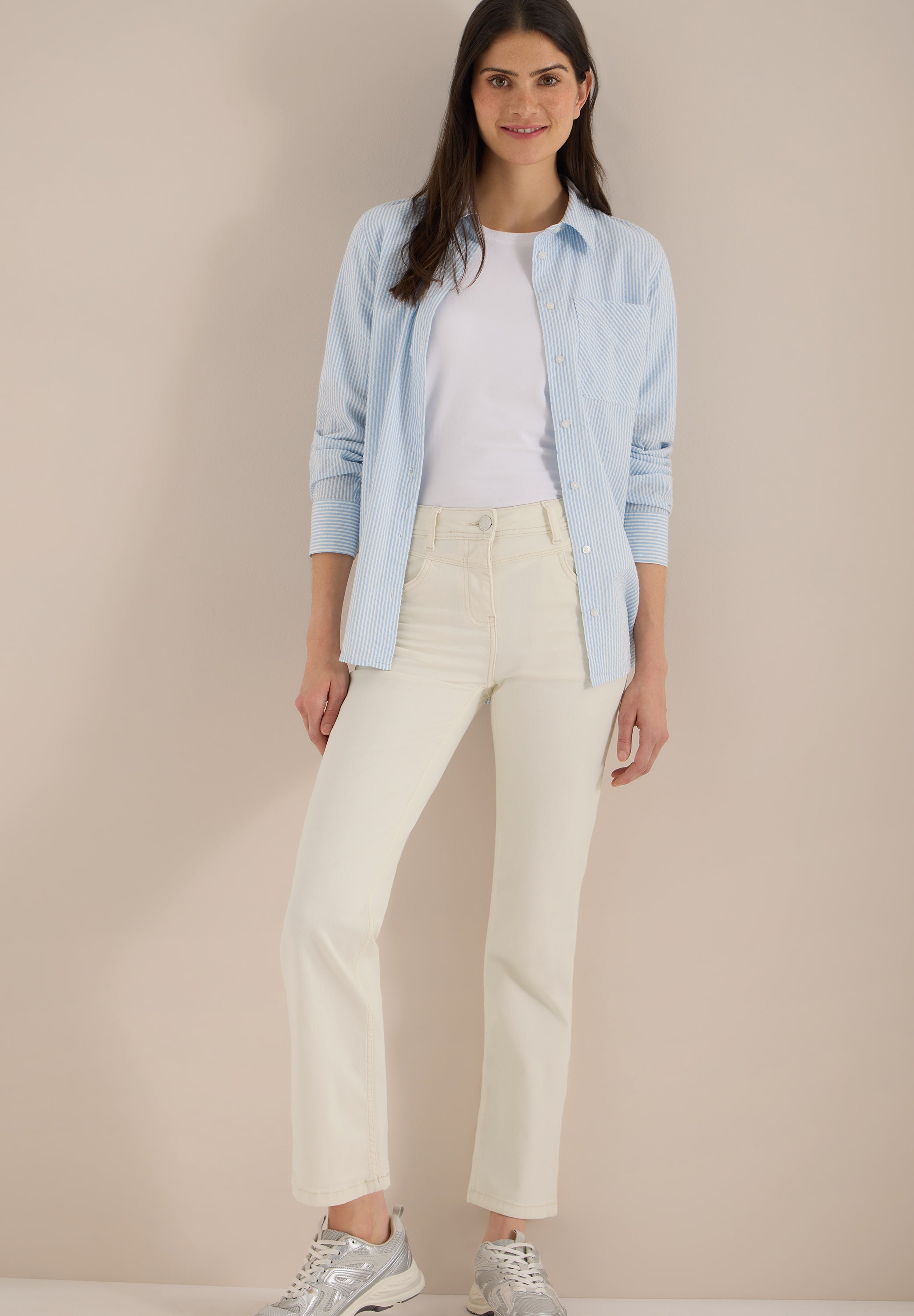 CECIL Damen Bootcut Jeans Toronto High Waist Slim Fit