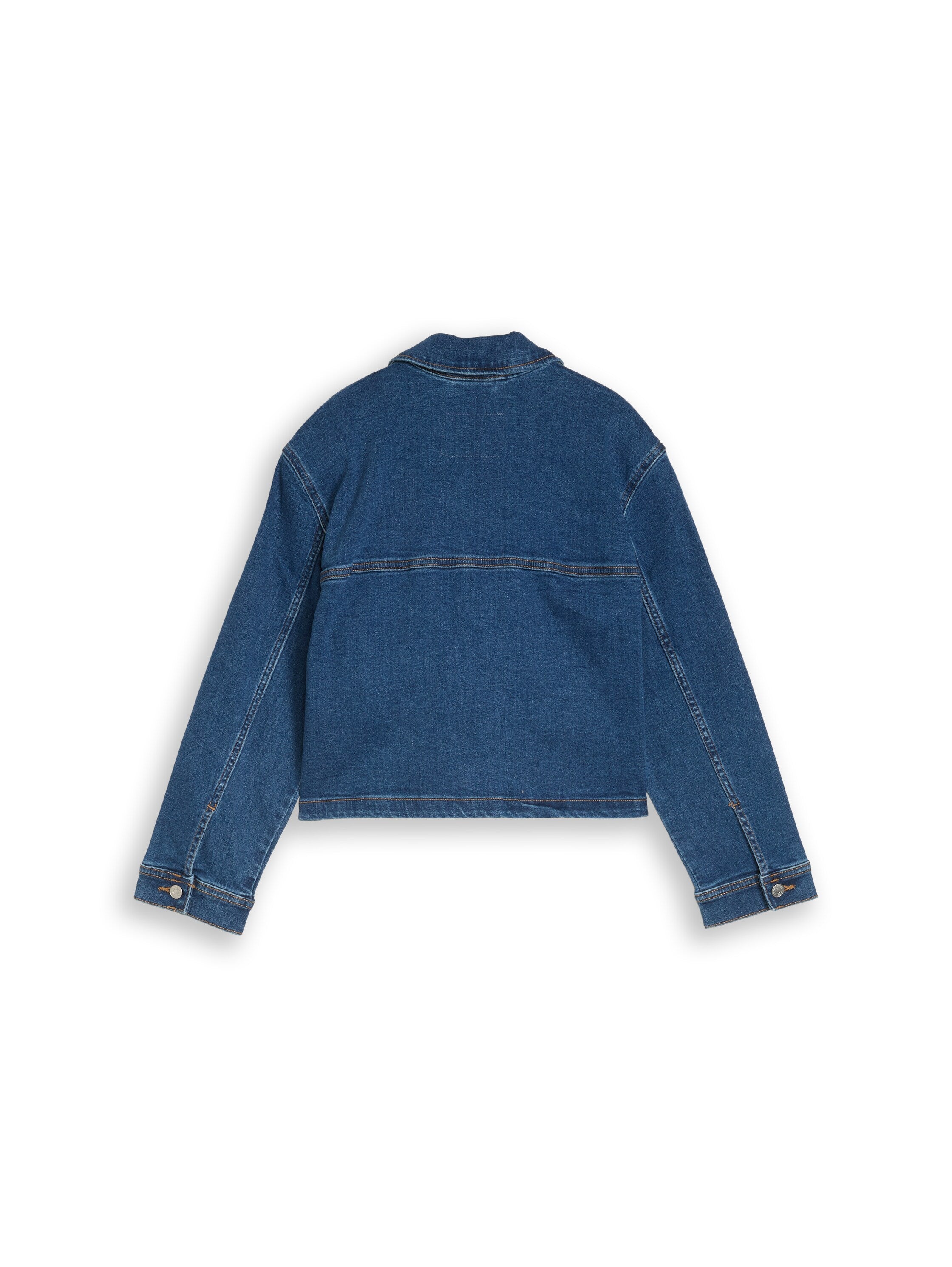 TOM TAILOR Kurz geschnittene Kinder Jeansjacke mit offenen Taschen Baumwolle Elasthan