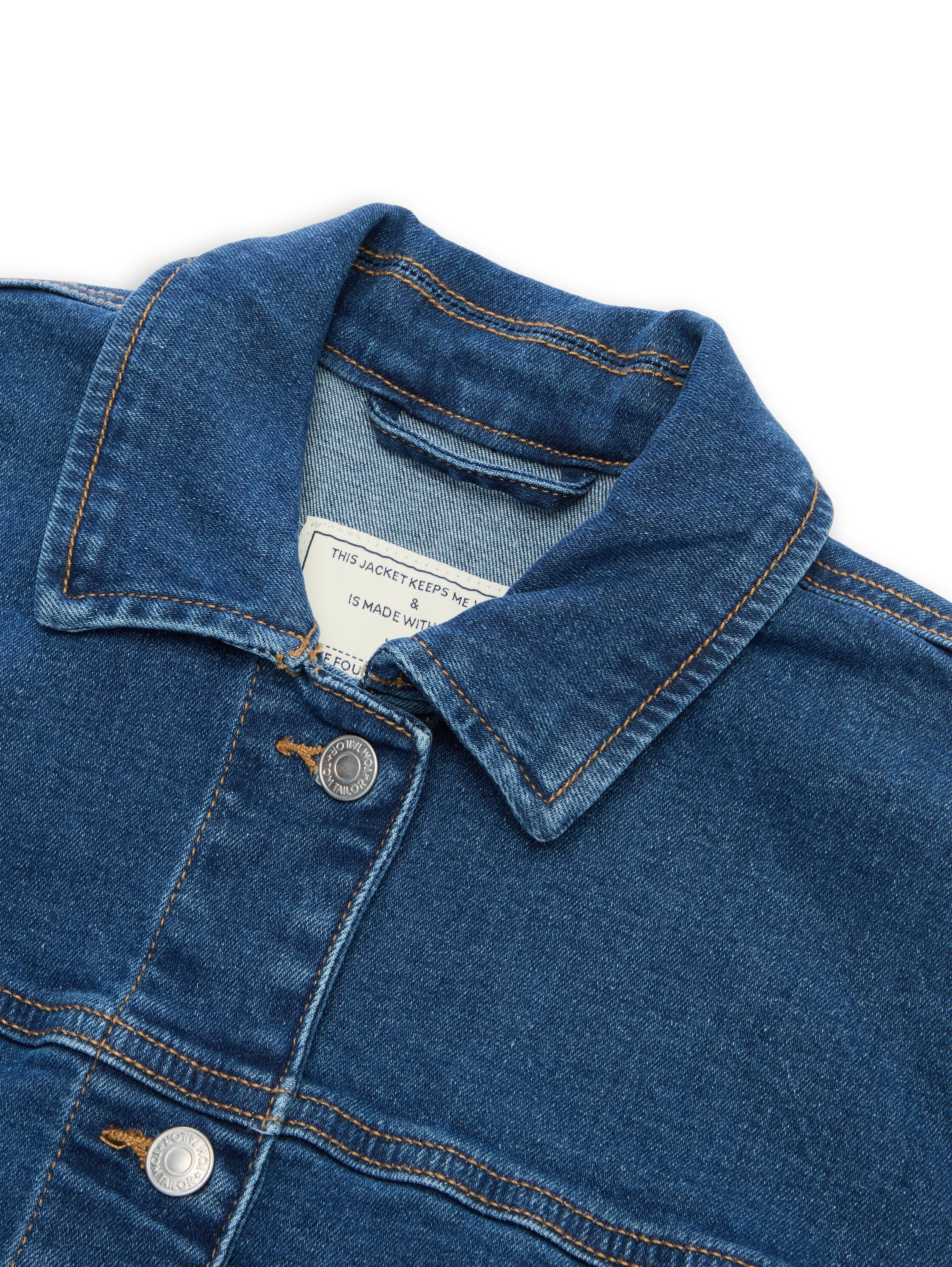 TOM TAILOR Kurz geschnittene Kinder Jeansjacke mit offenen Taschen Baumwolle Elasthan