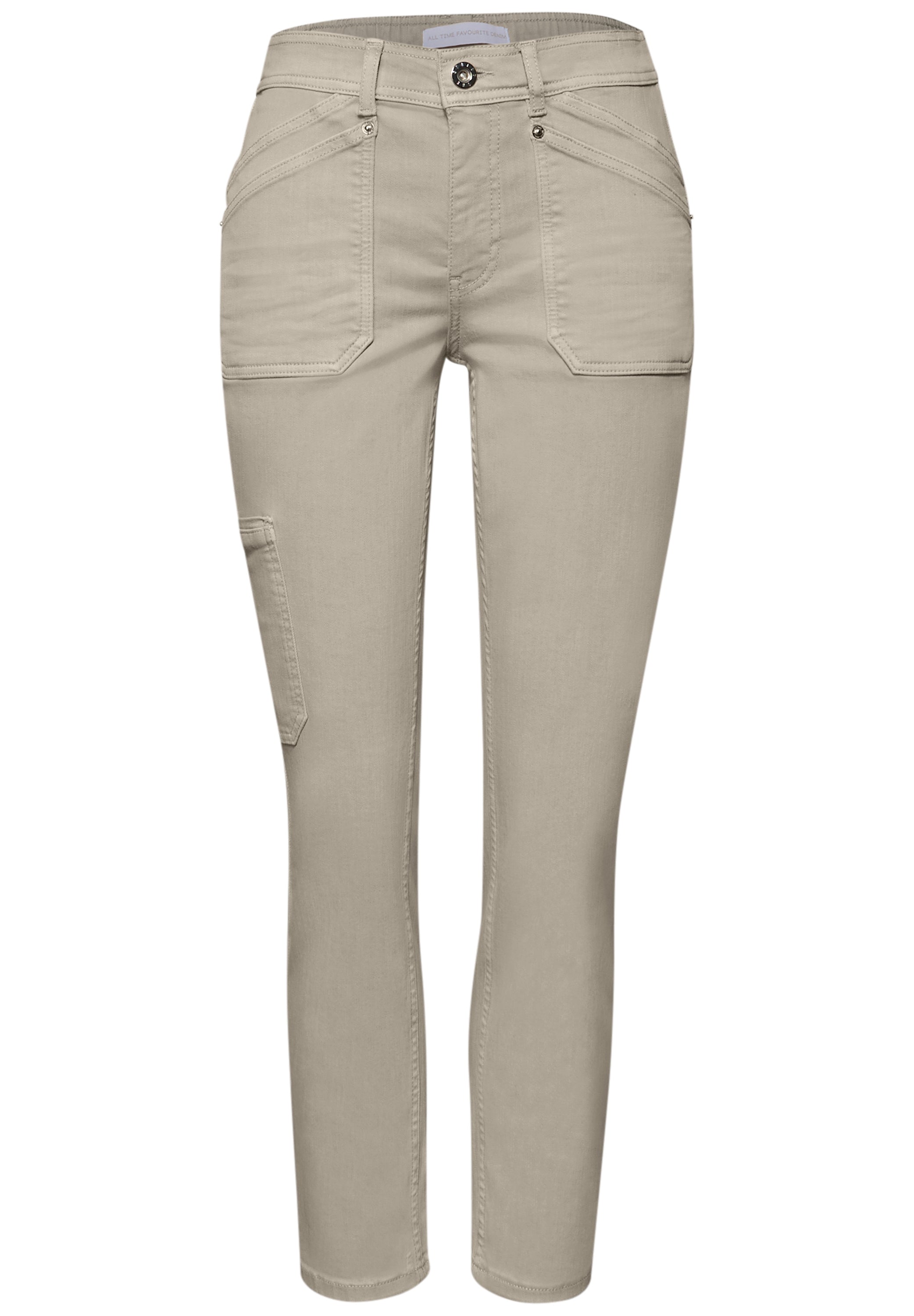 Street One Damen Cargo Jeans Charlie Loose Fit Slim Legs elastischer Bund