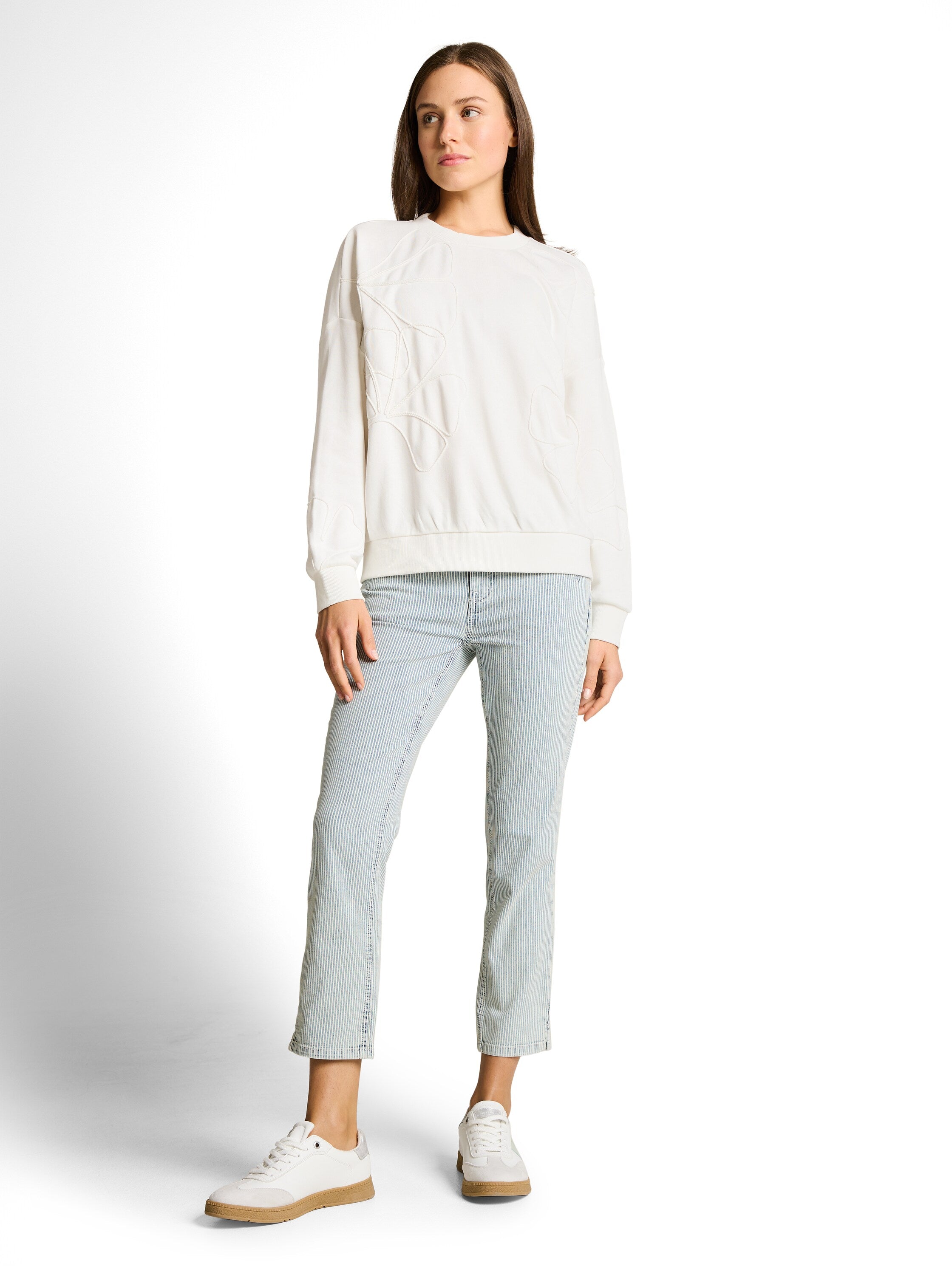 Loose Fit Sweatshirt mit Blumenmuster