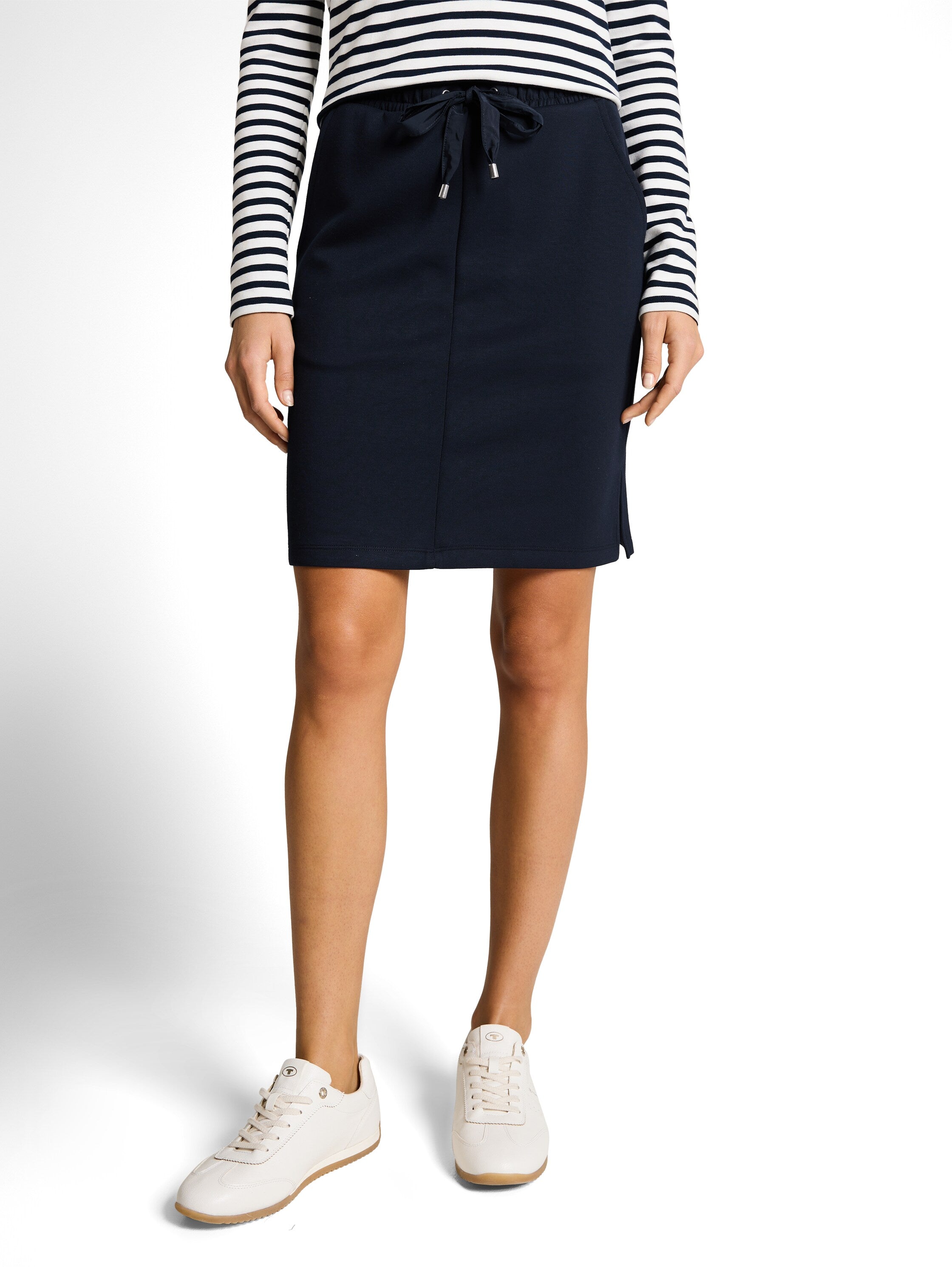 High Waist Scuba Rock mit Gummibund