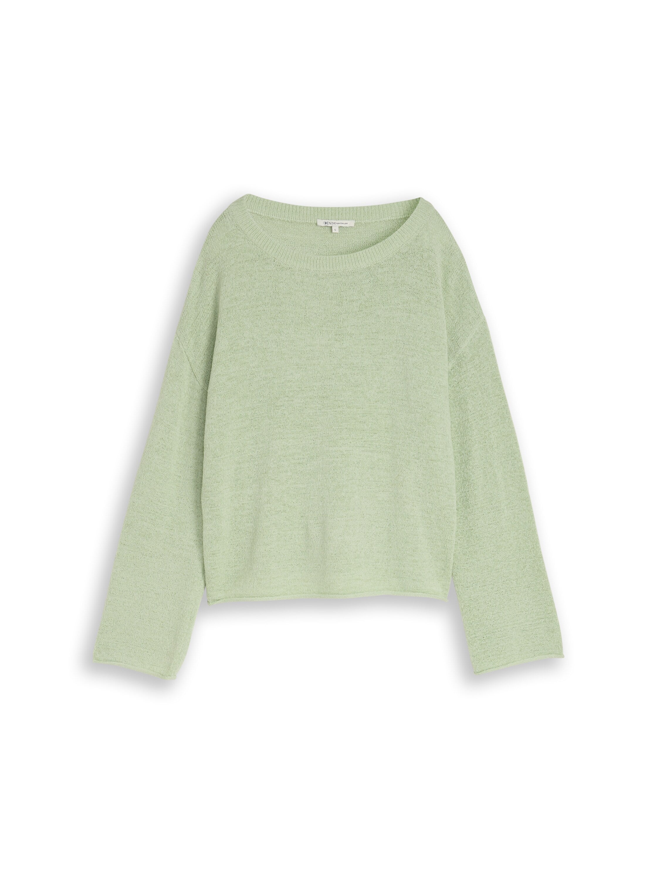 Relaxed Fit Strickpullover mit U-Boot-Ausschnitt