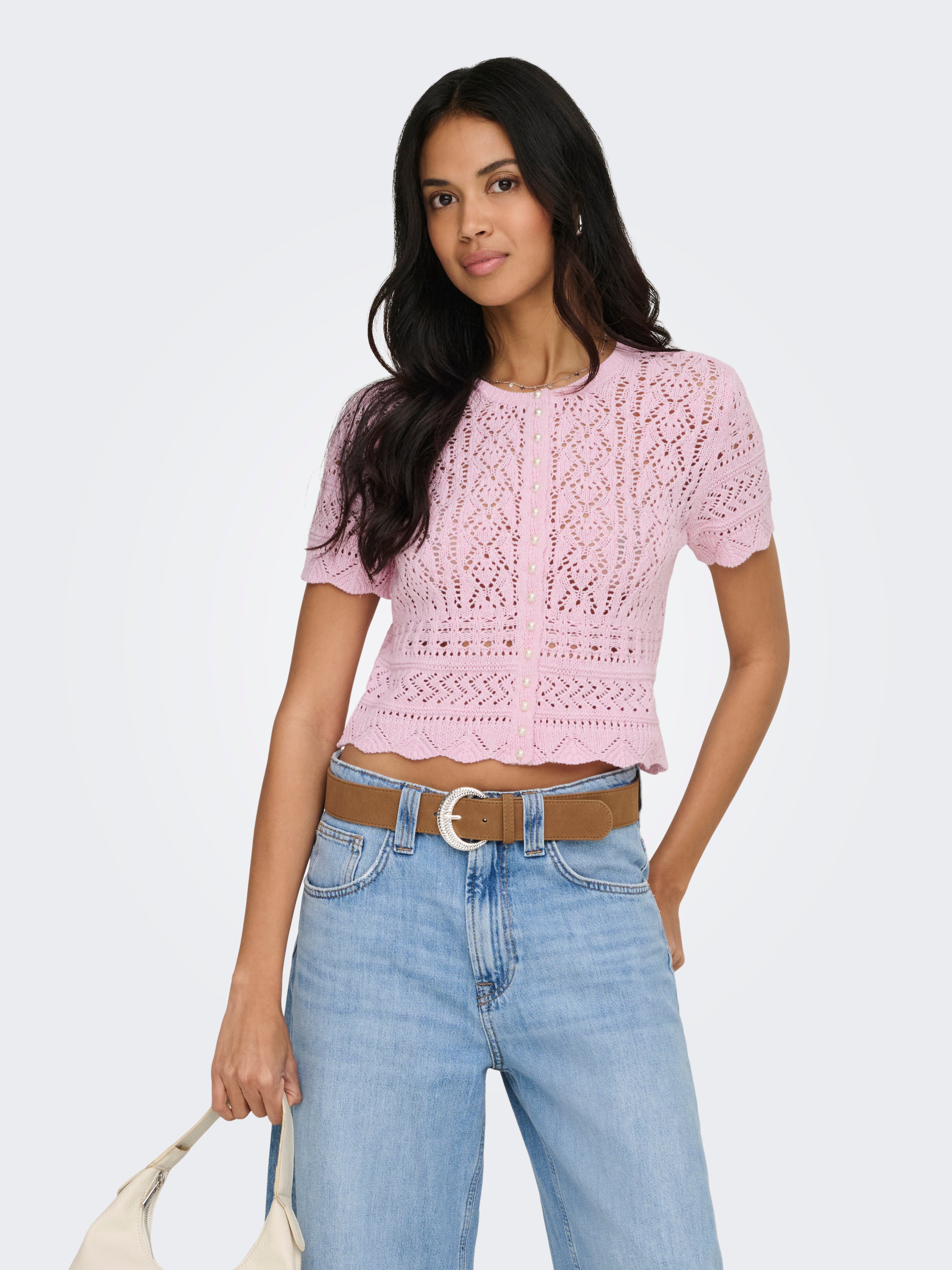 ONLELKE LIFE SS PEARL CARDIGAN CC KNT