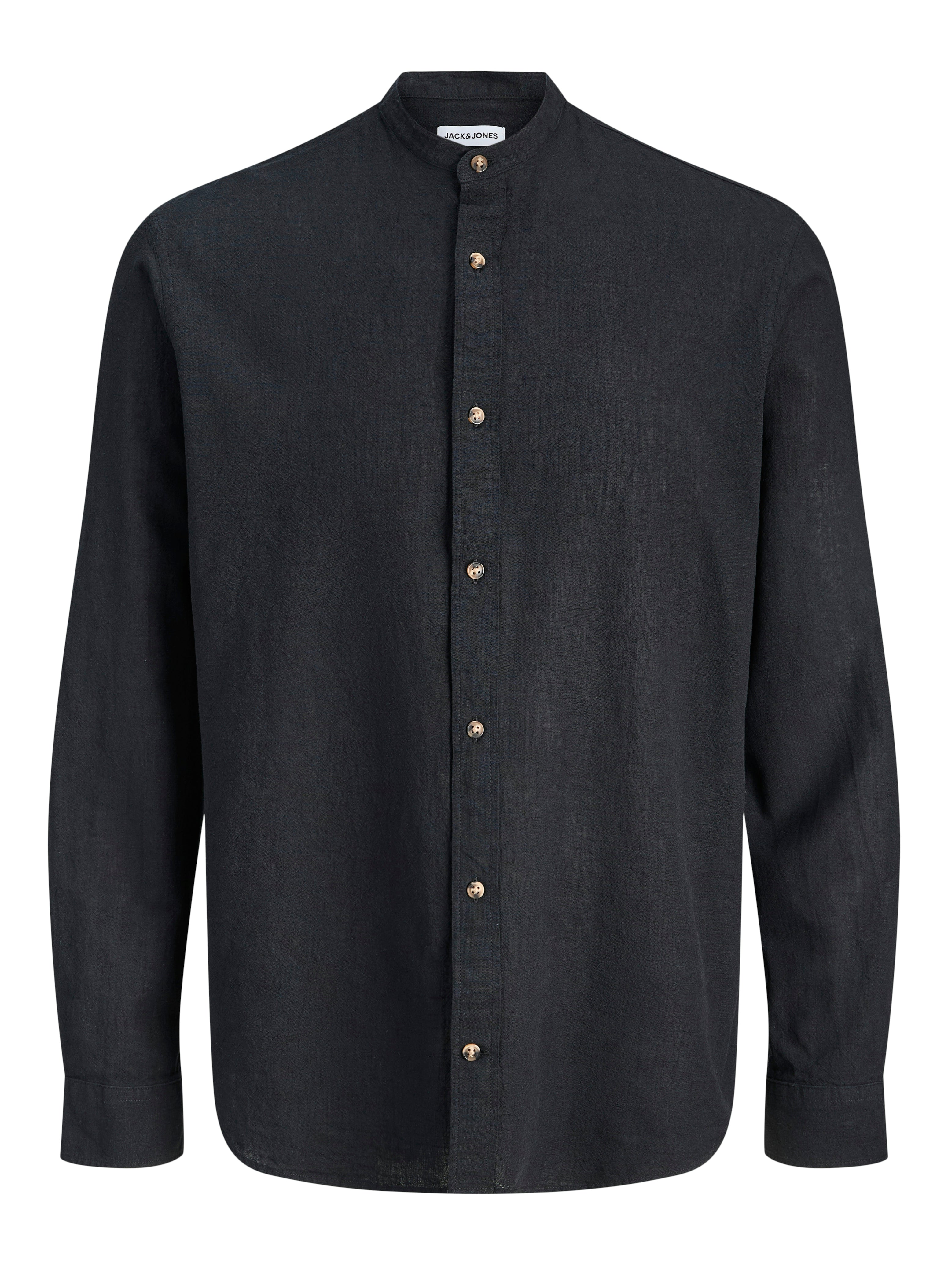 JJESUMMER LINEN BLEND BAND SHIRT L/S SN