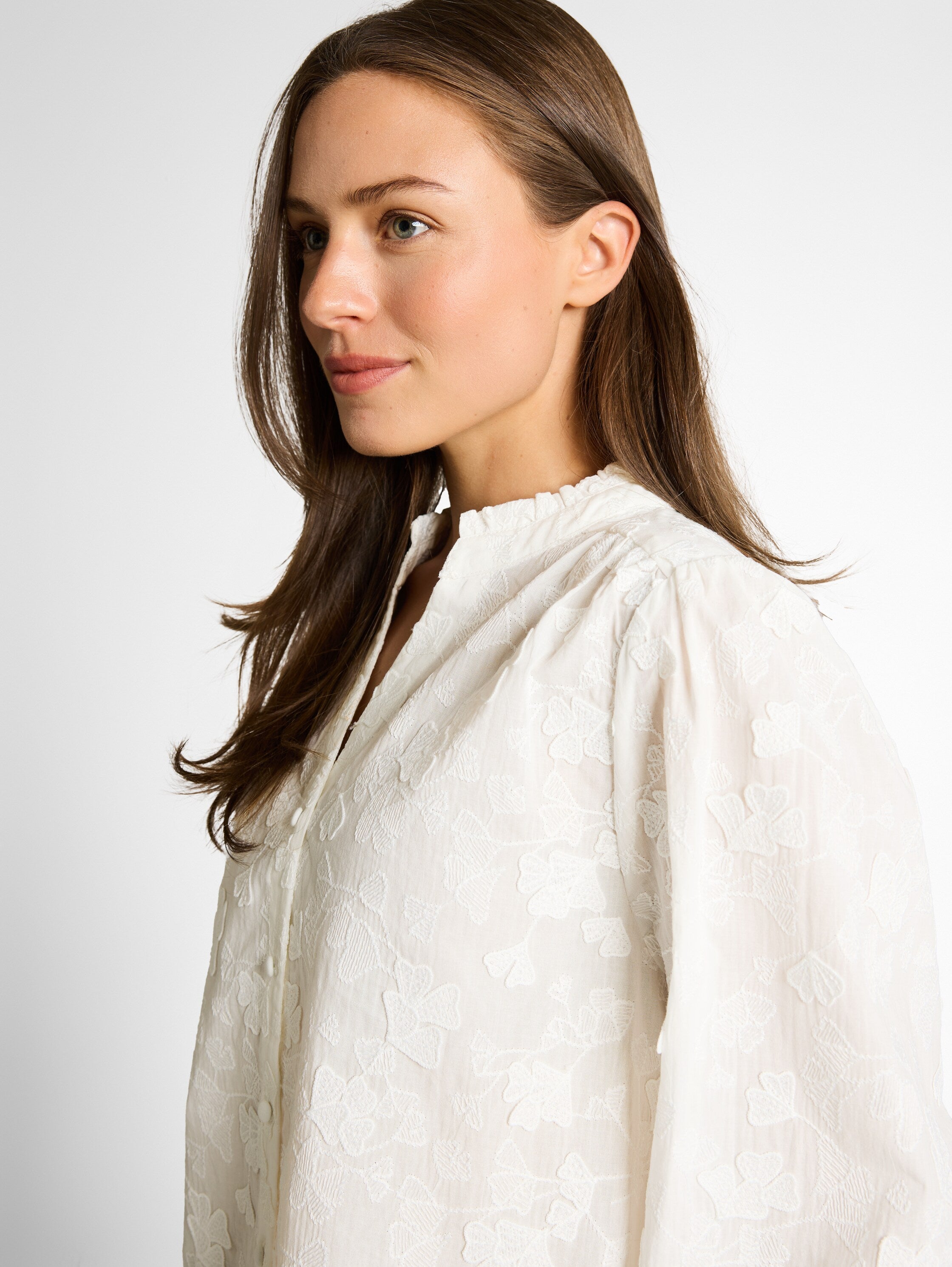 Loose Fit Bluse mit Stickerei
