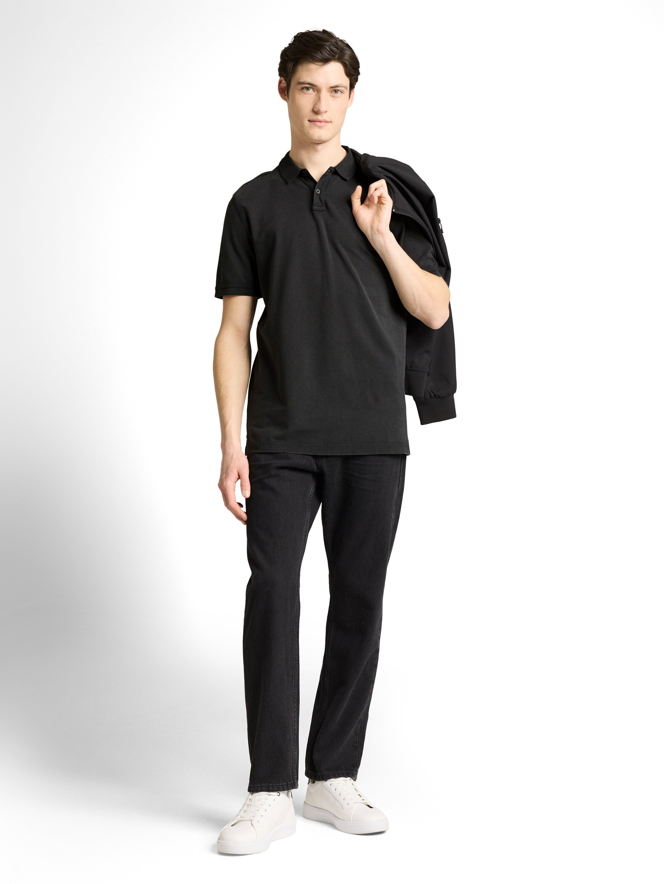 Piqué Poloshirt im Washed Look
