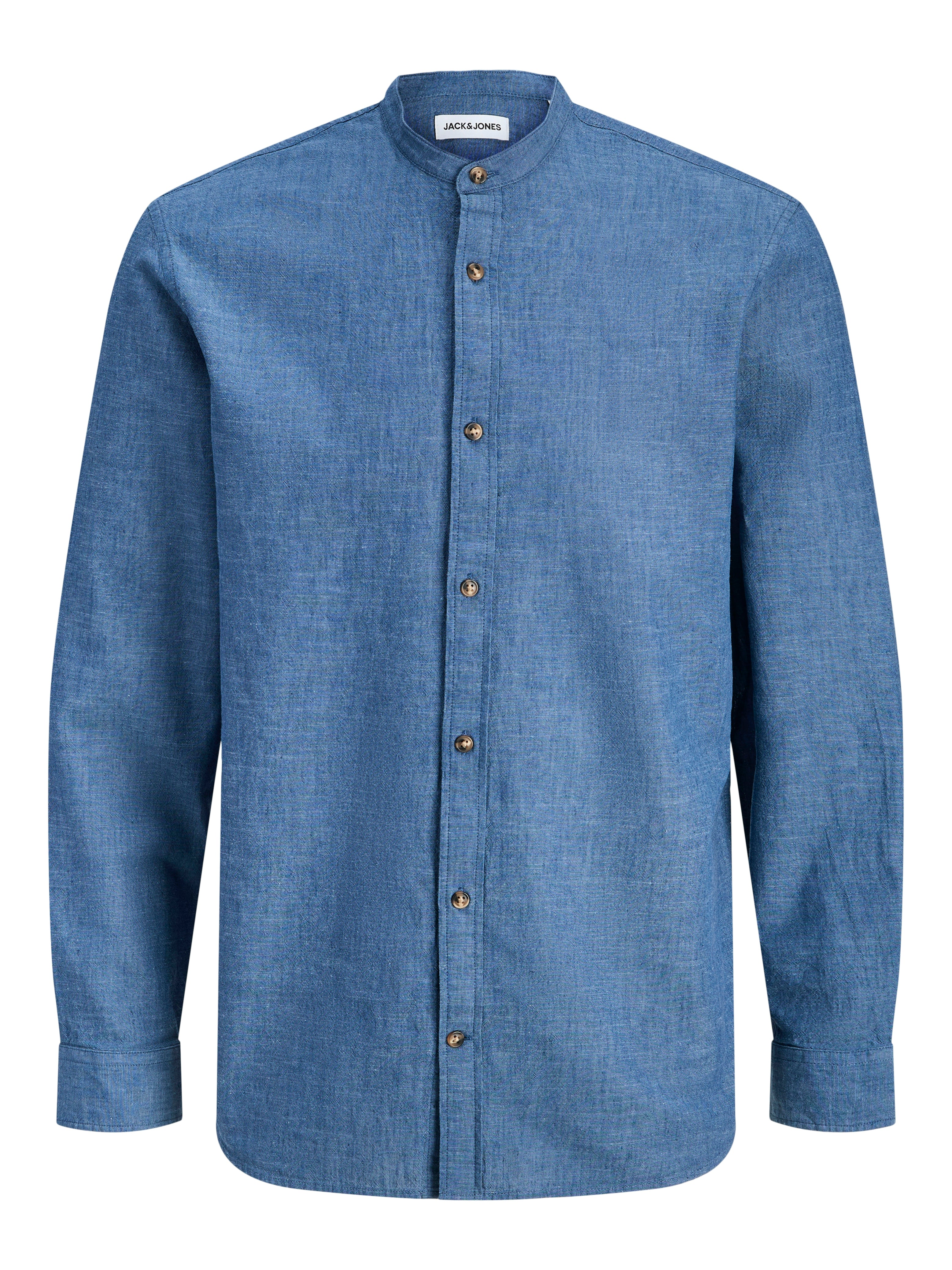 JJESUMMER LINEN BLEND BAND SHIRT L/S SN
