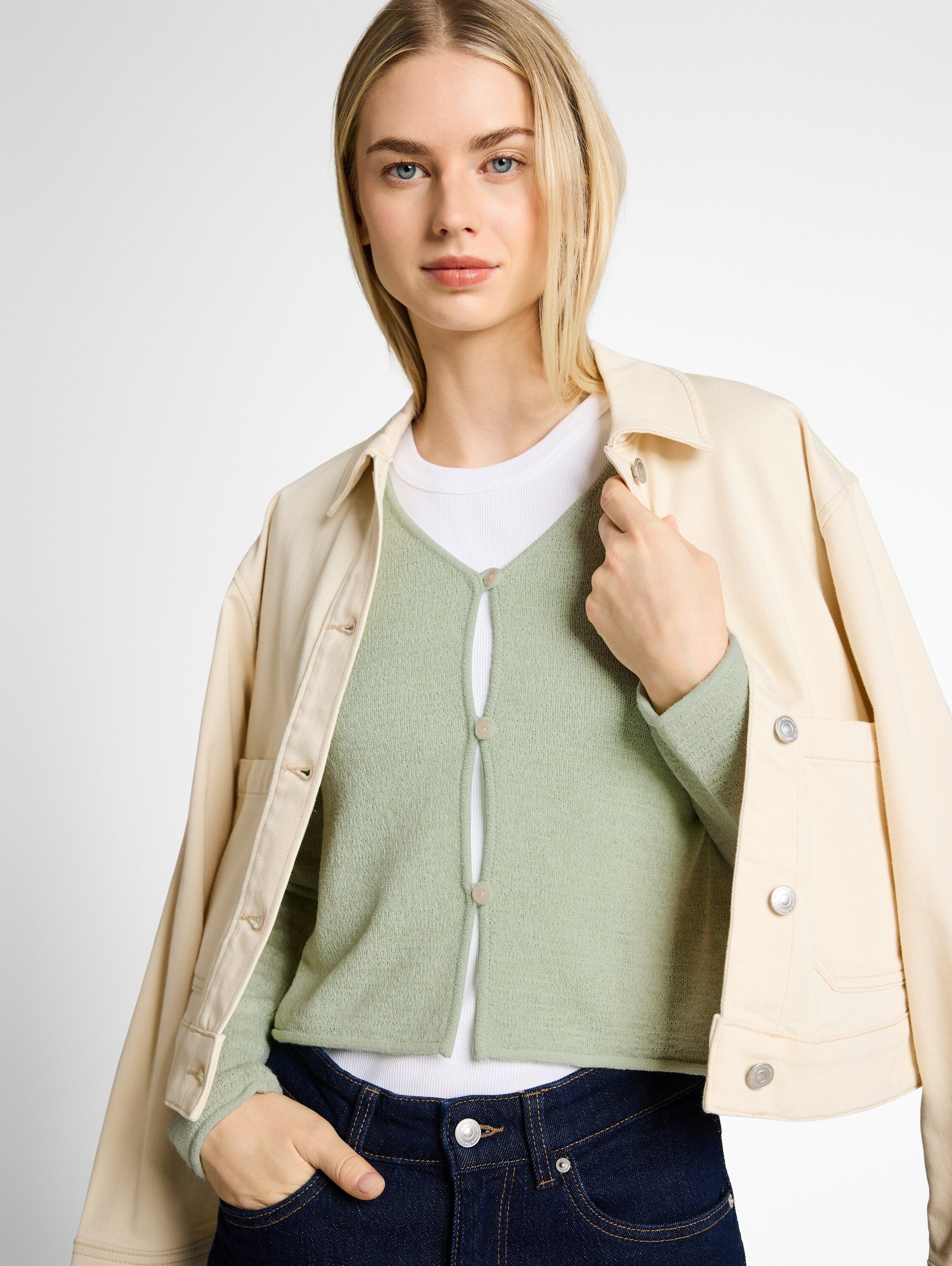 Cardigan mit V-Ausschnitt