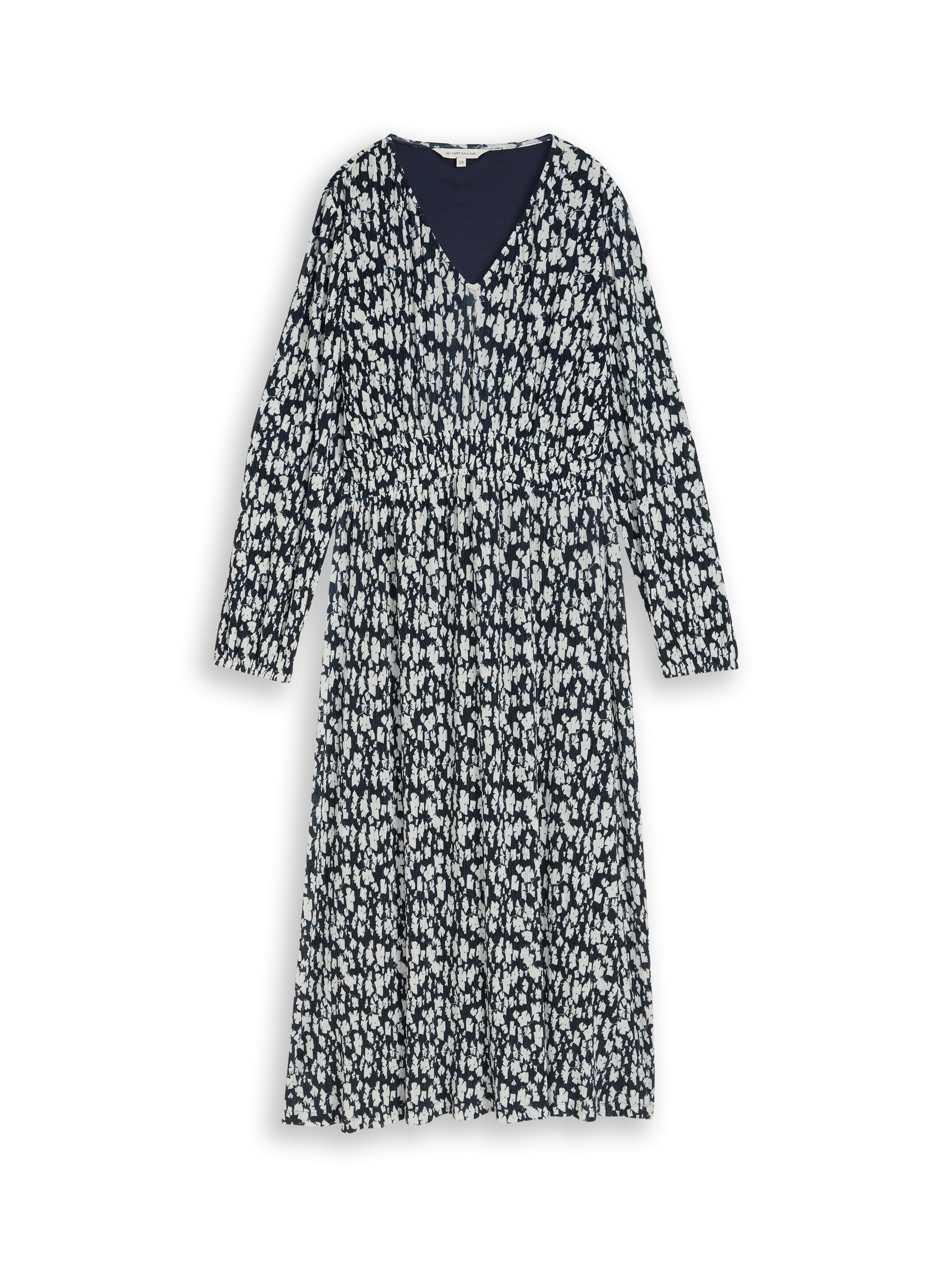 Crinkle Midi-Kleid mit Muster