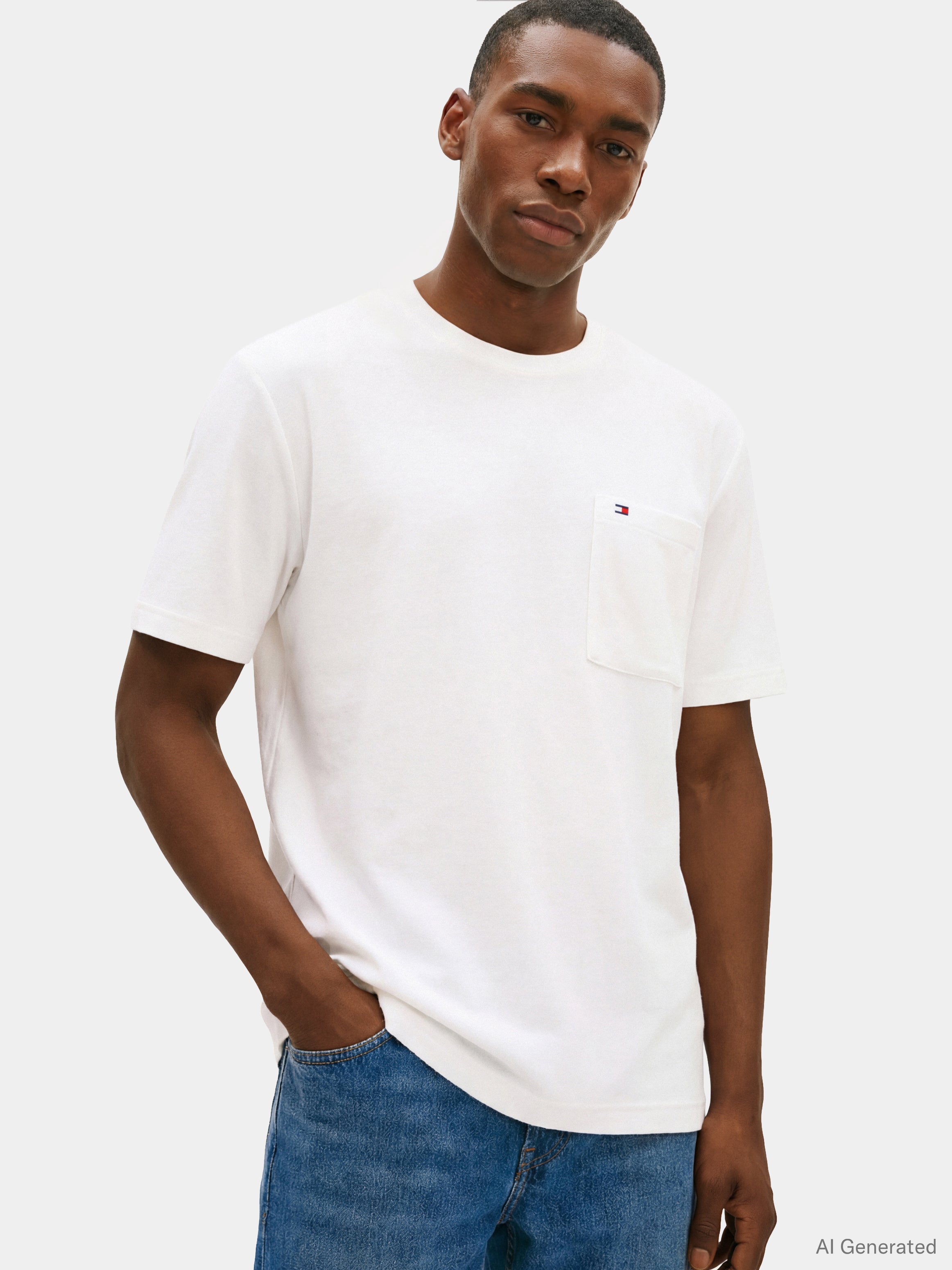 Towelling Relaxed Crew Neck T-Shirt