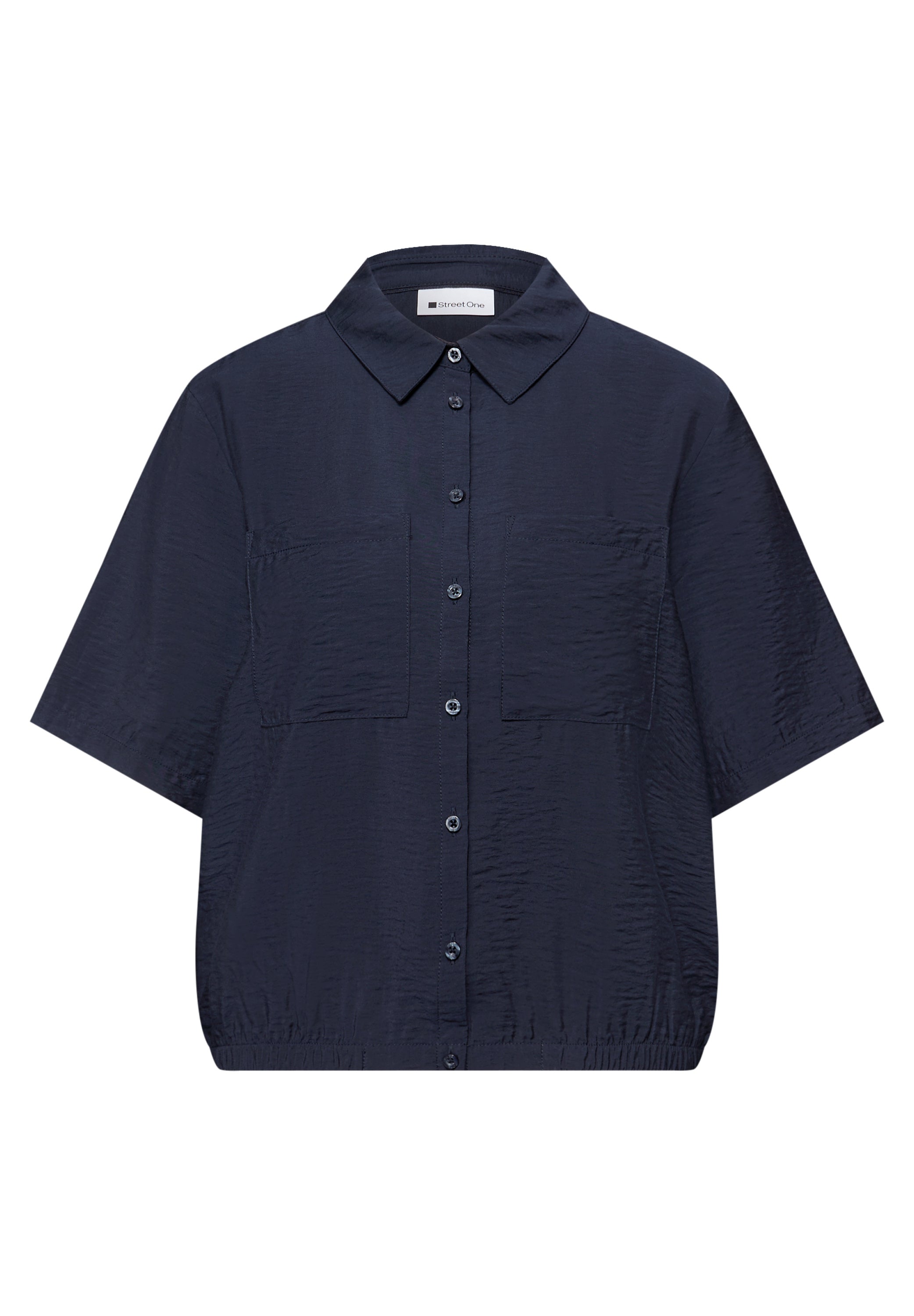Kurzarm Bluse mit Elastiksaum
