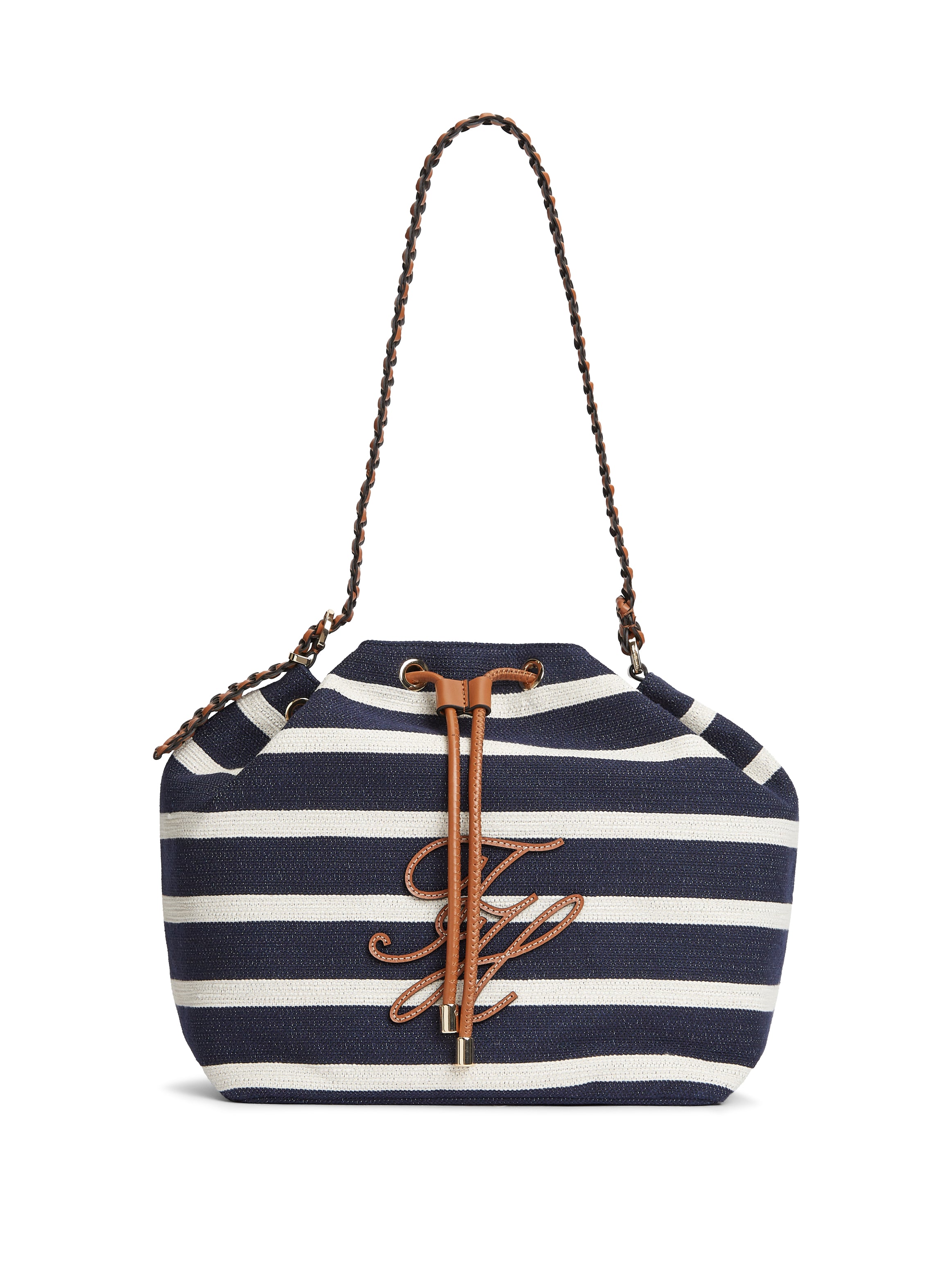 Stripe Logo Adjustable Bucket Bag