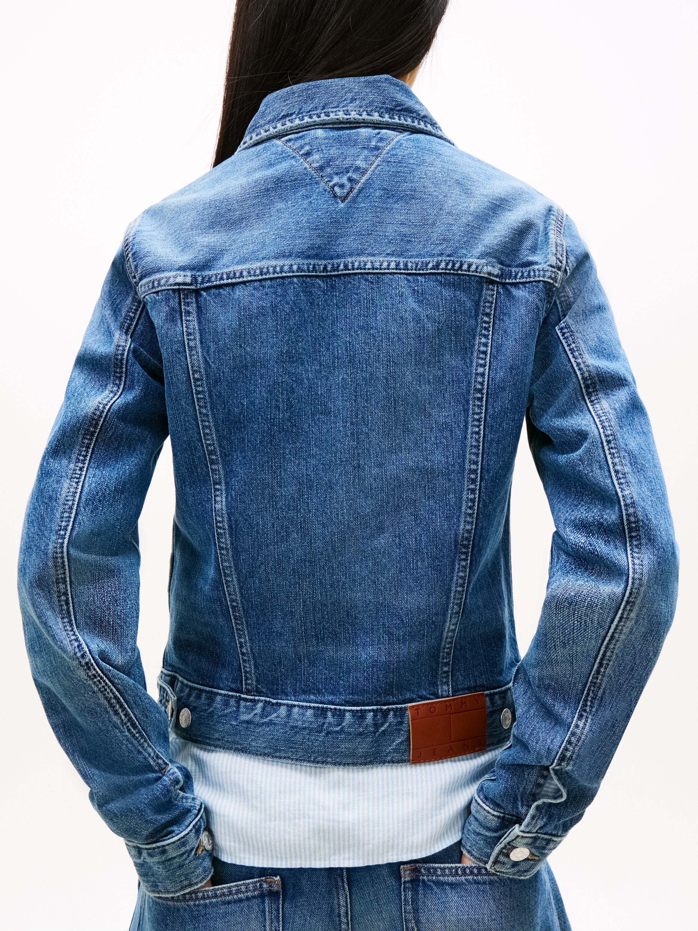 Relaxed Distressed Denim Trucker Jacket