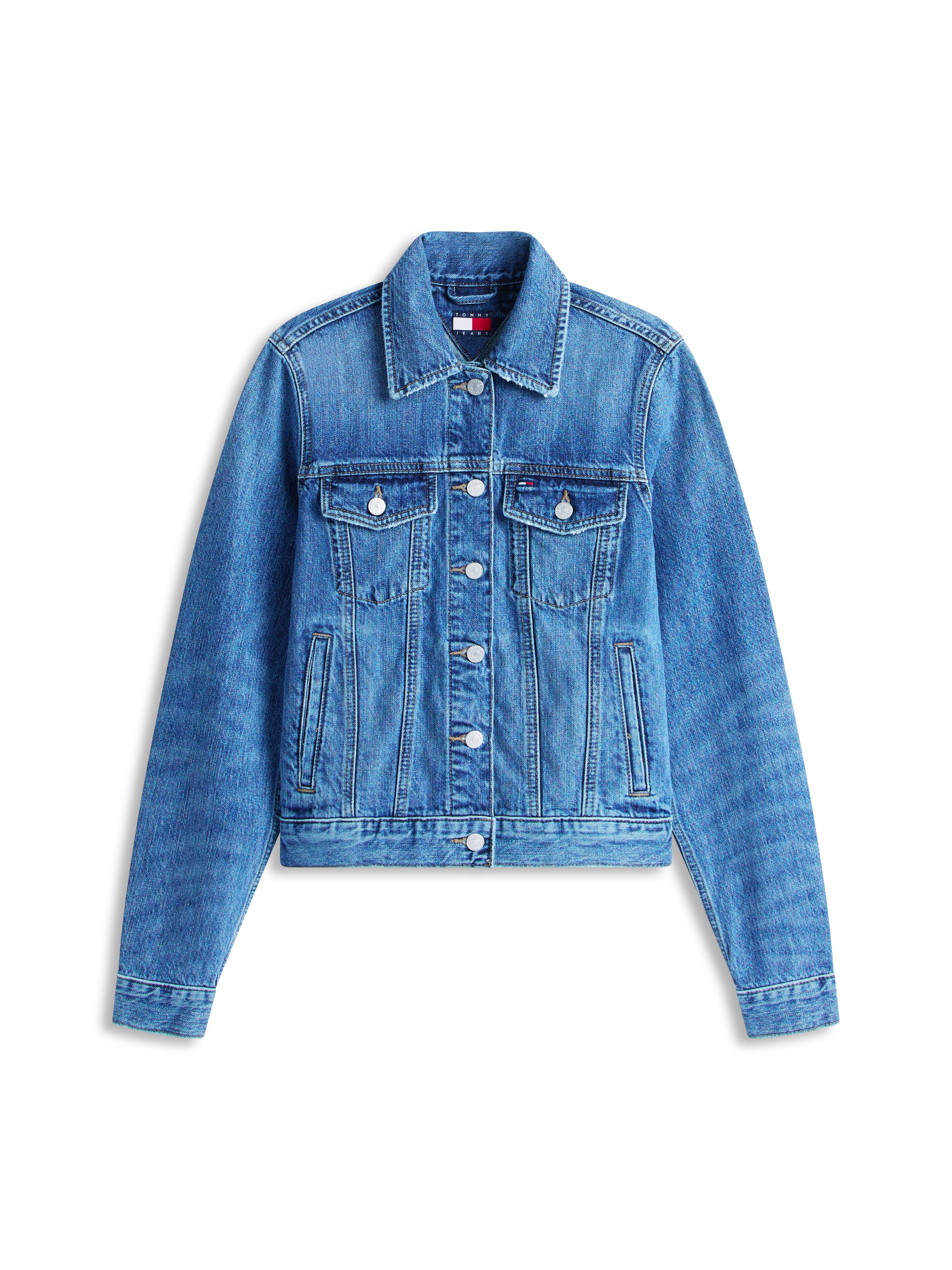 Relaxed Distressed Denim Trucker Jacket