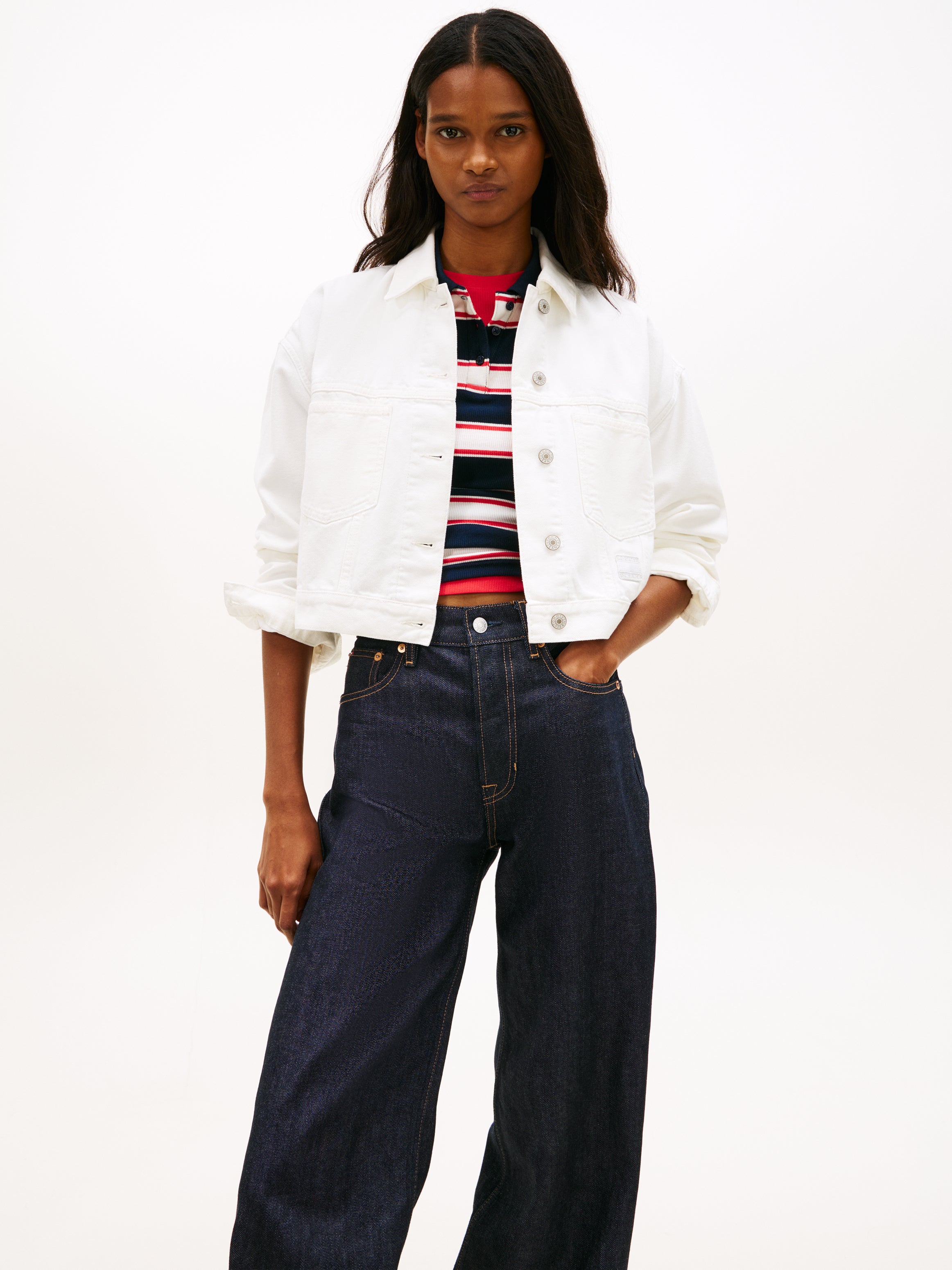 Back Logo Oversized Denim Trucker Jacket