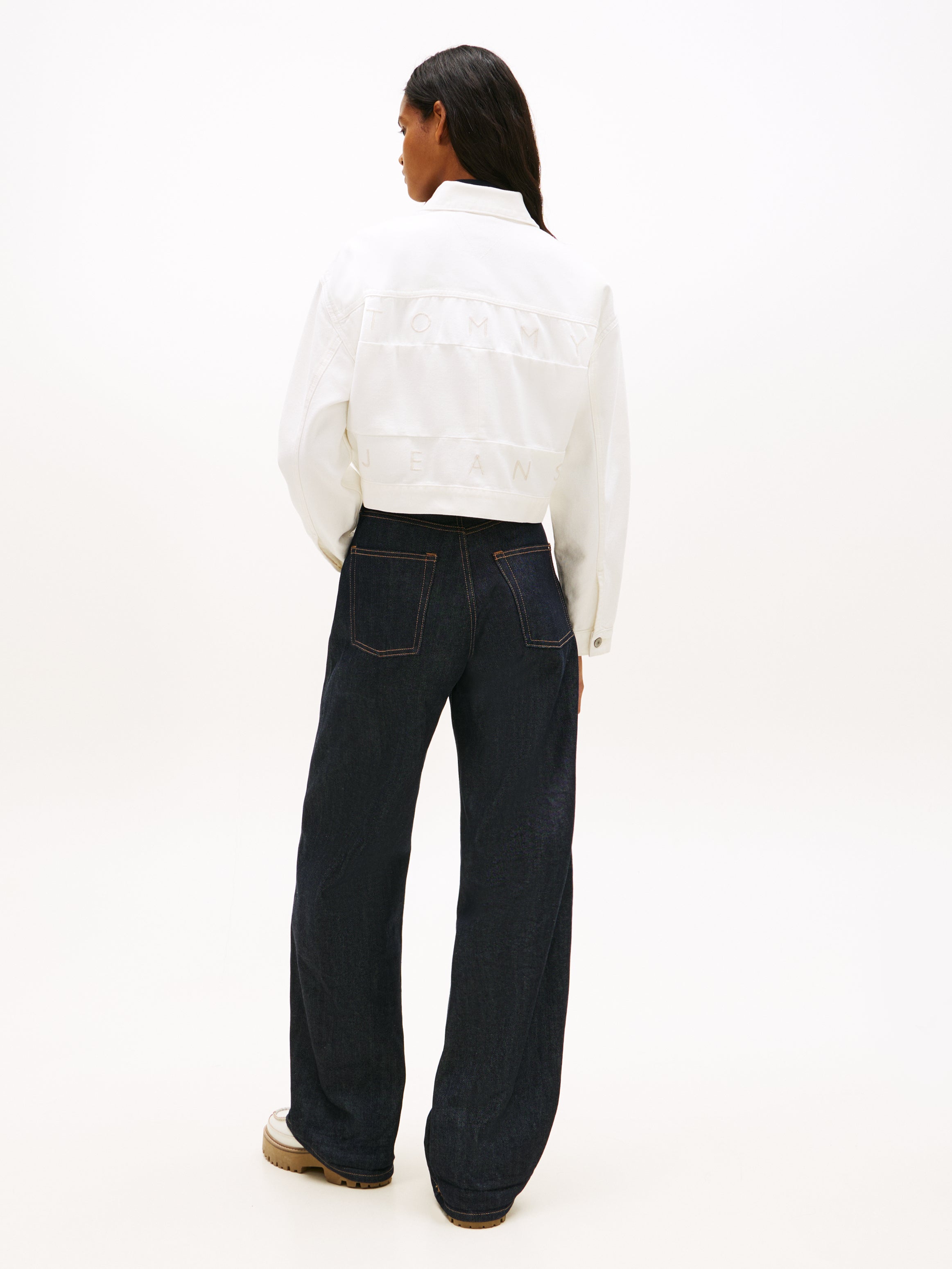 Back Logo Oversized Denim Trucker Jacket